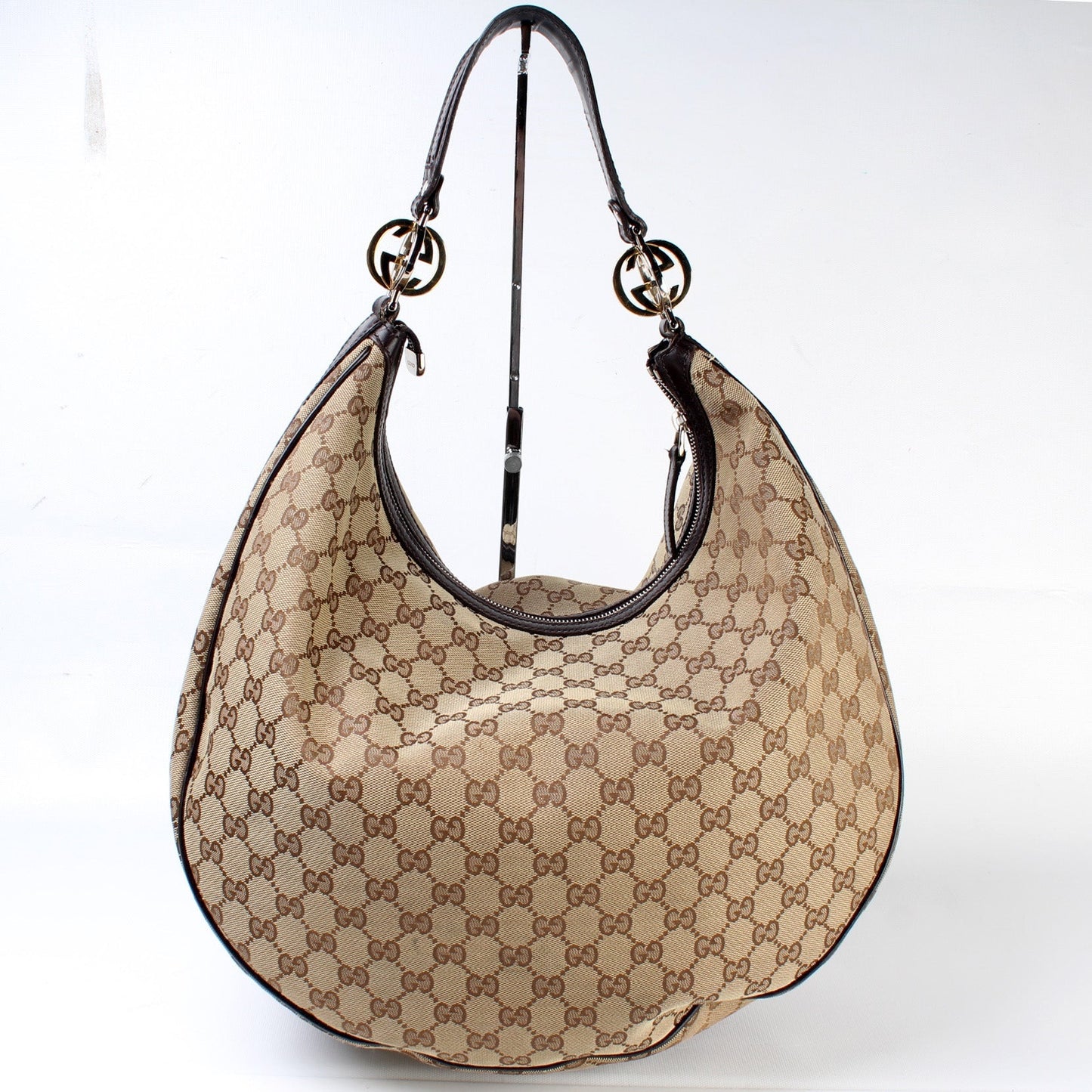 Gucci 232945 GG Canvas Twins Hobo Large Bag