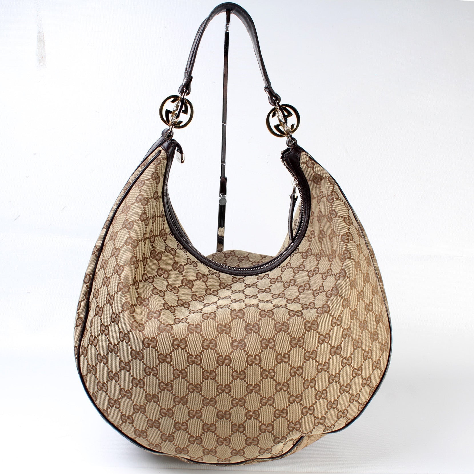 Gucci 232945 GG Canvas Twins Hobo Large Bag