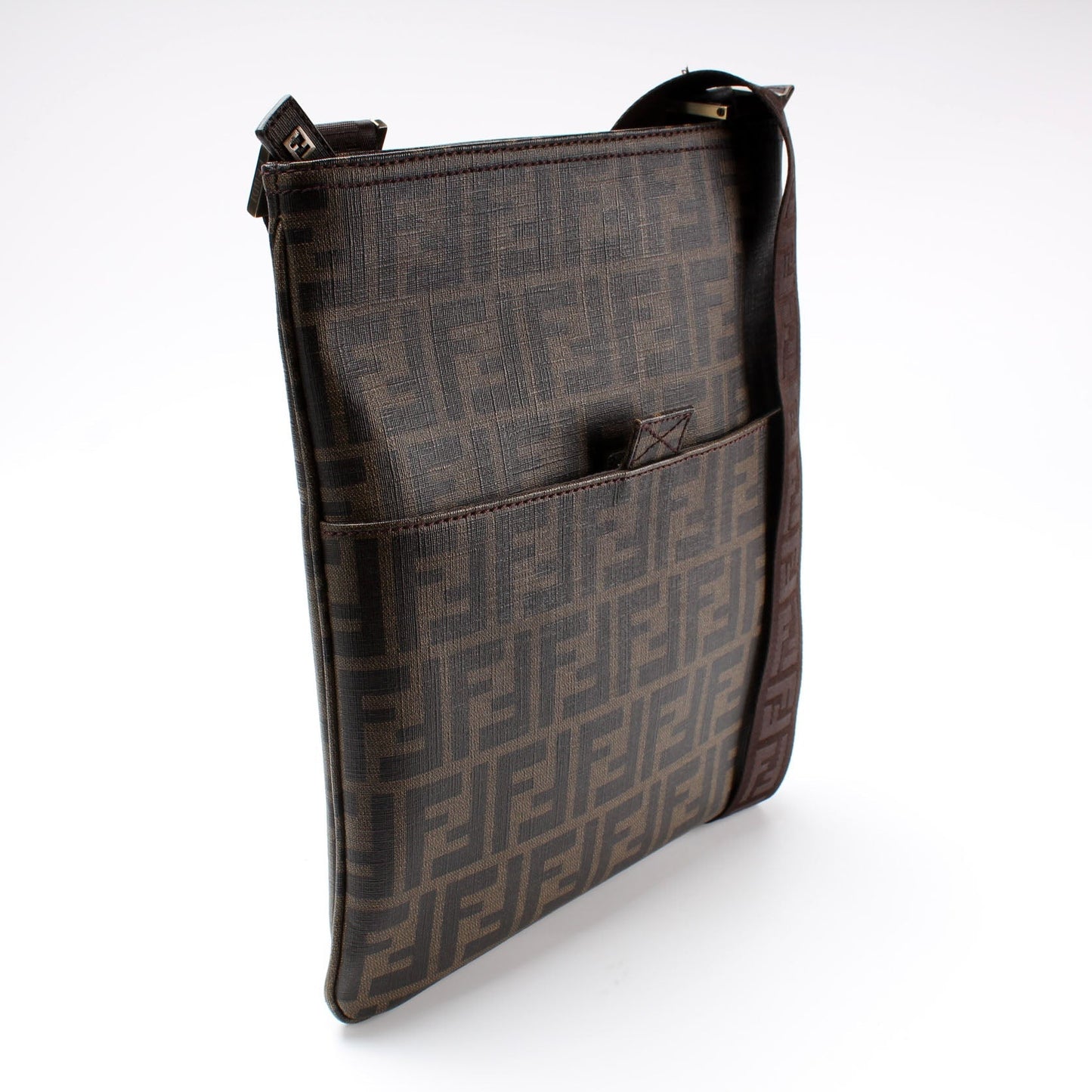 Fendi 7VA207 Spalmati Zucca Flat Messenger Bag