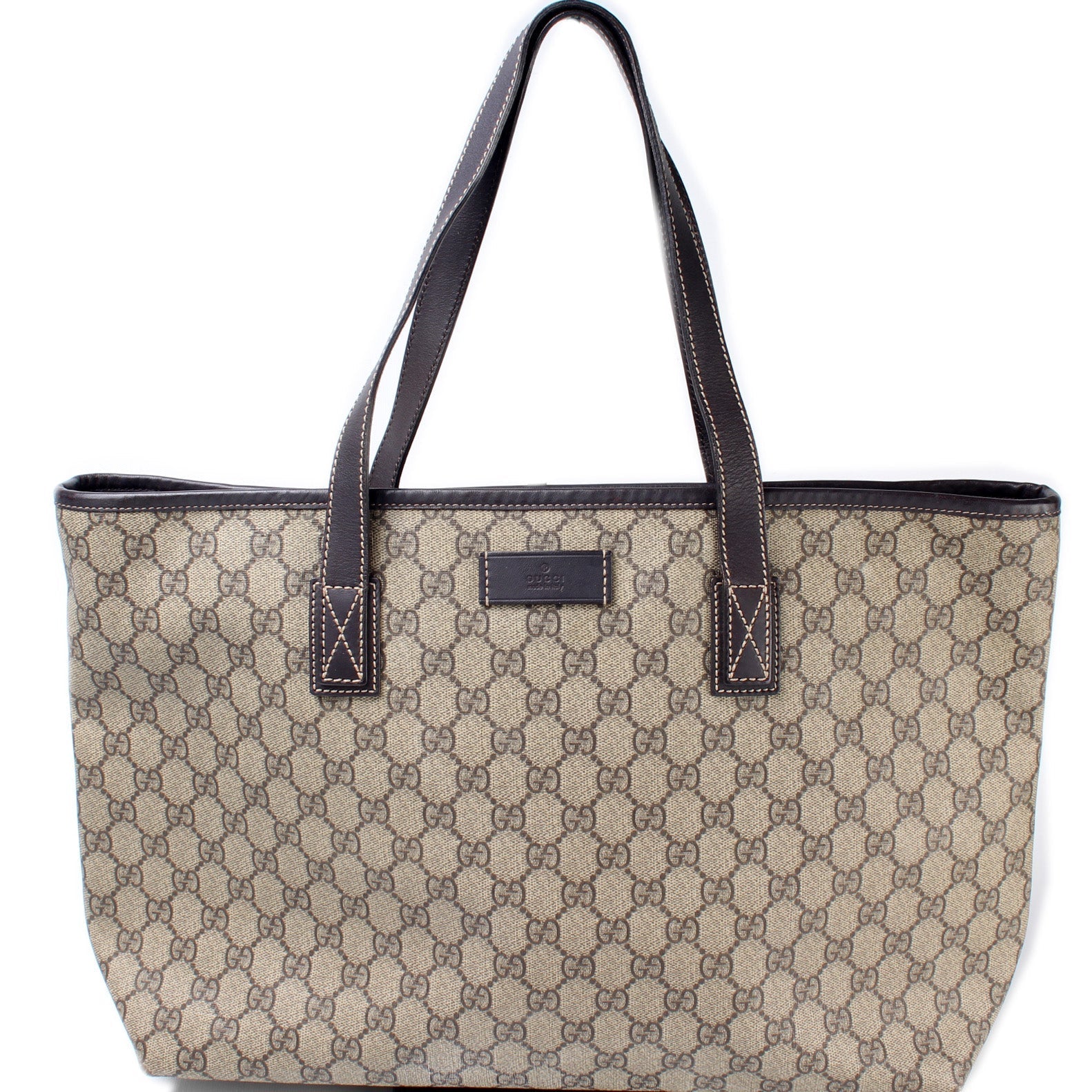 Gucci 211137 GG Supreme Medium Zip Tote Bag