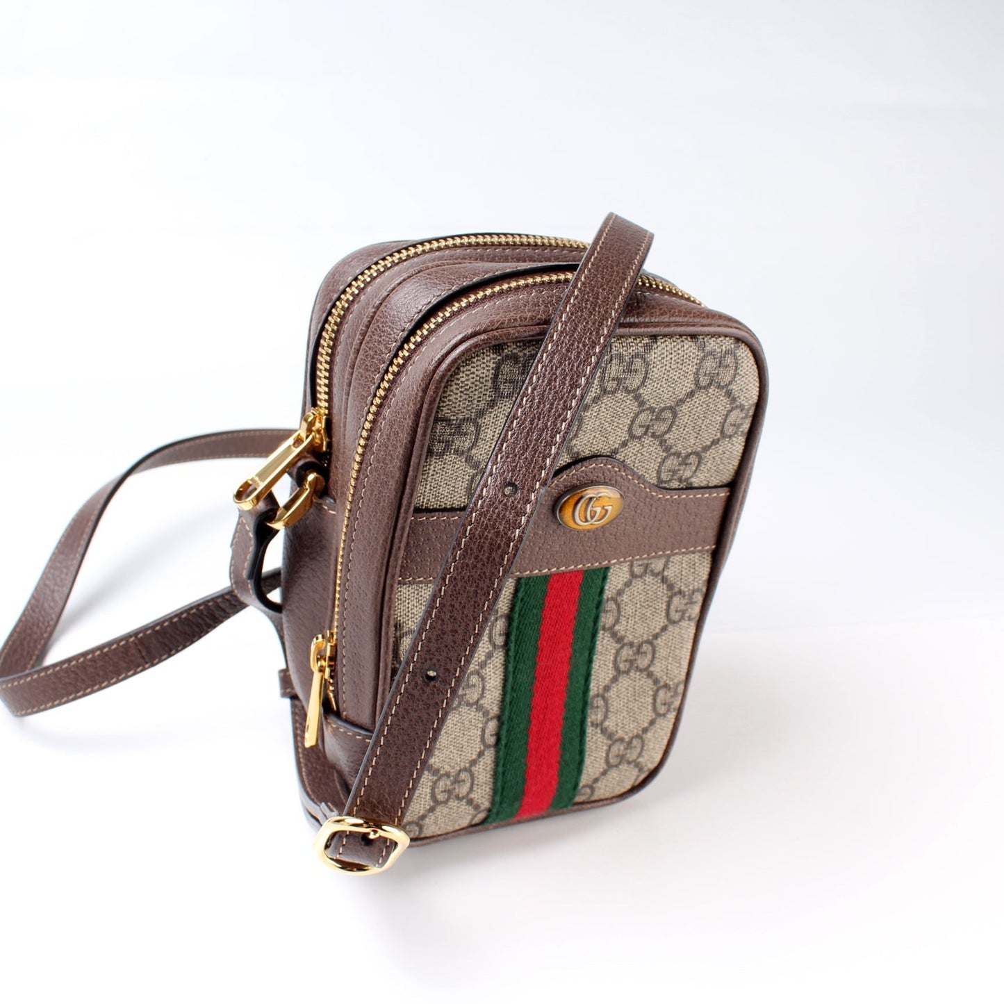 Gucci 546595 Ophidia GG Supreme Double Zip Bag