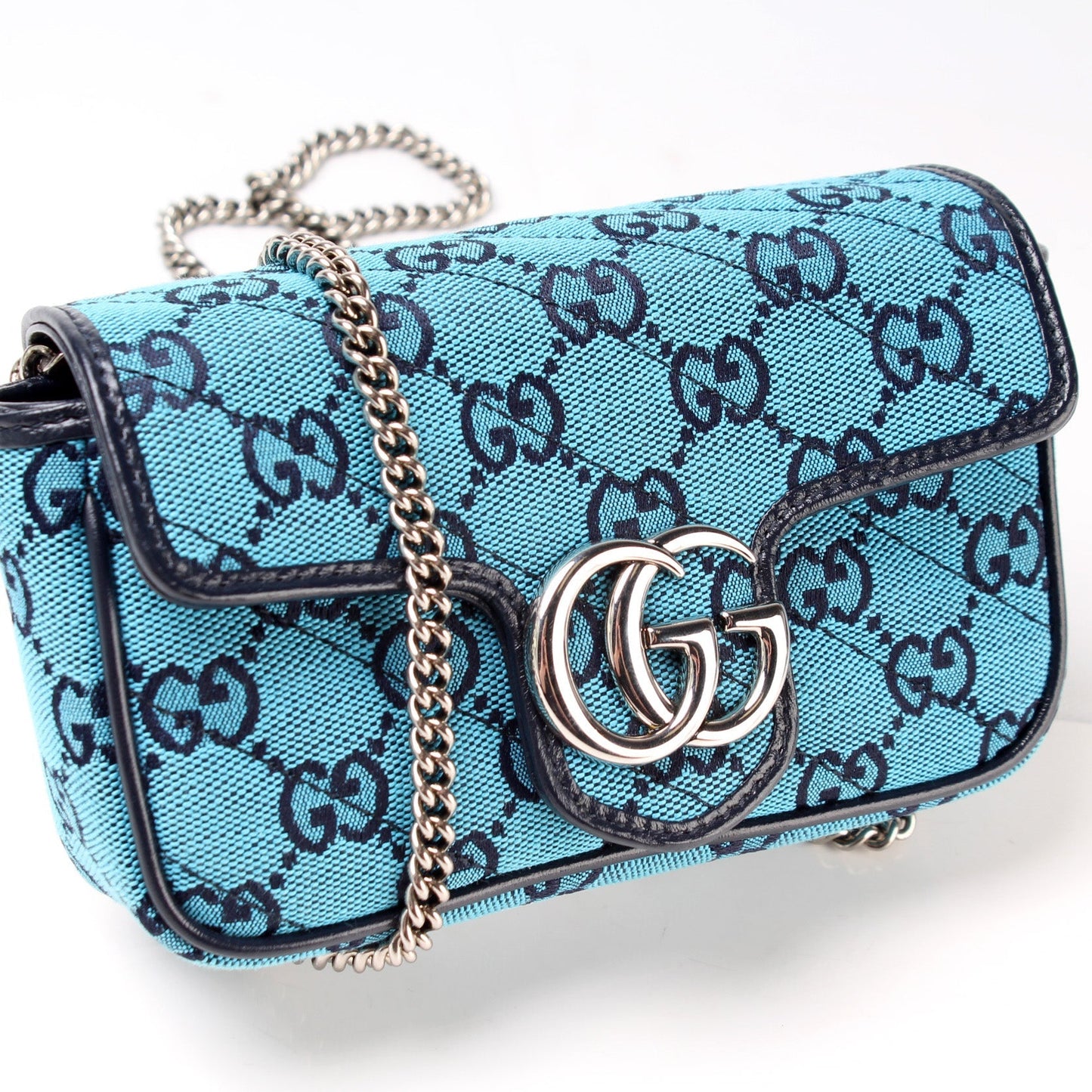 Gucci 476433 Marmont Canvas Supreme Mini Flap Bag