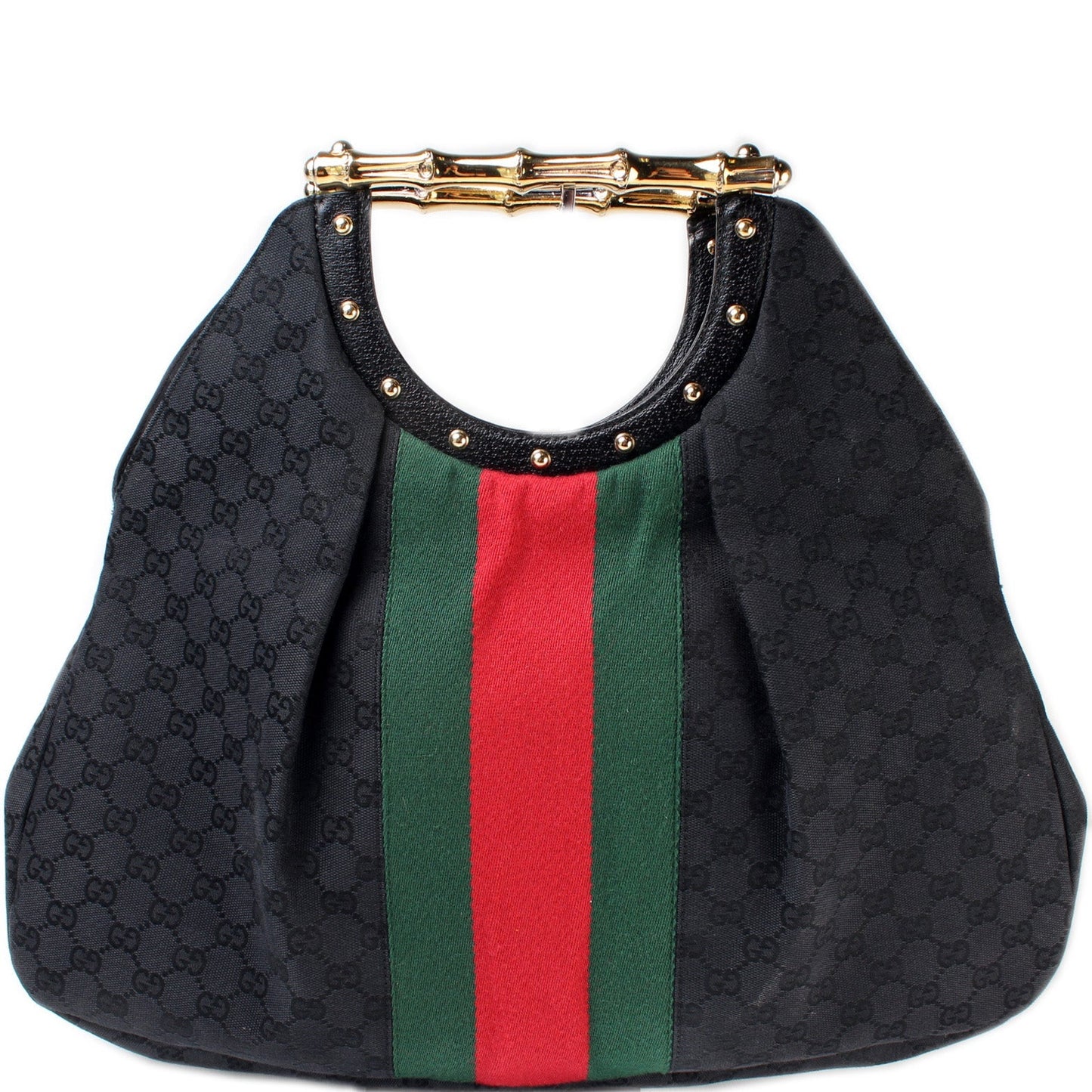Gucci Canvas Metal Bamboo Bag