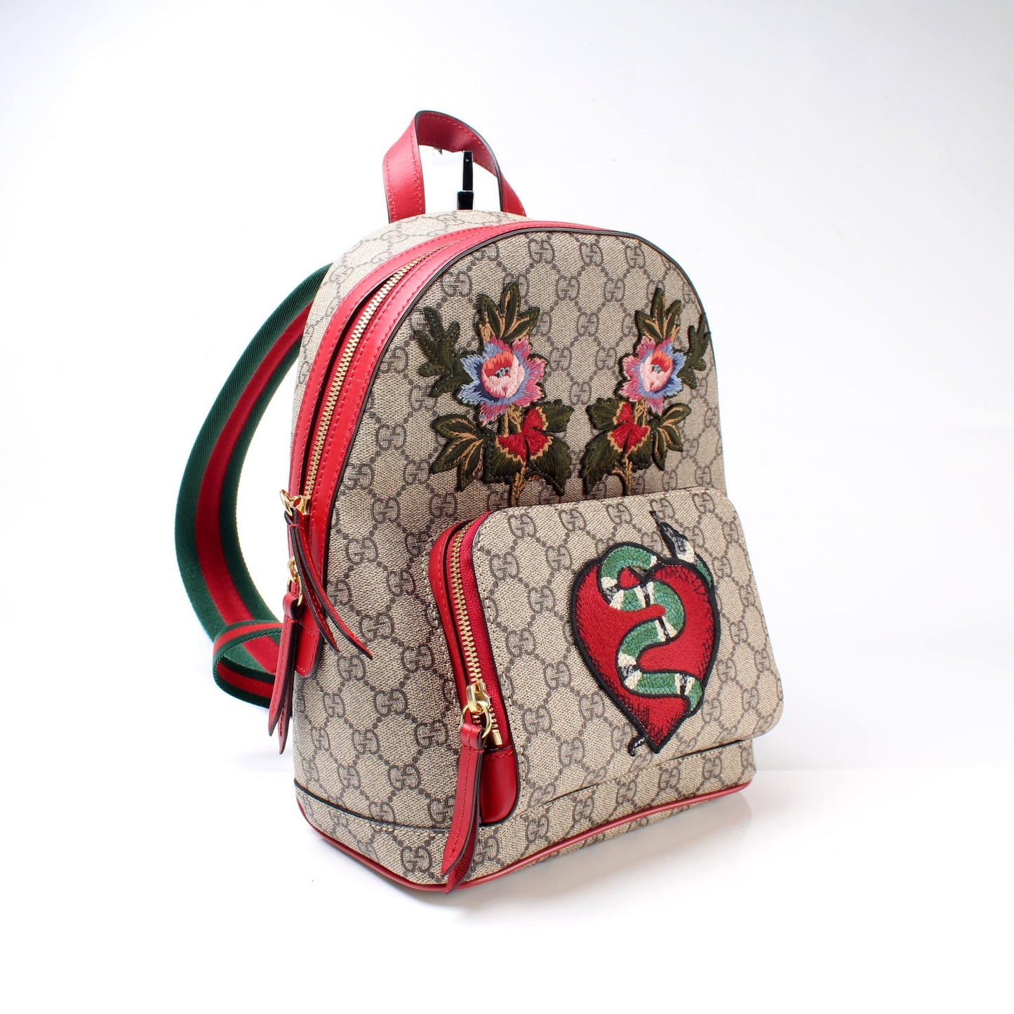 Gucci 427042 GG Supreme Embroidered Backpack Bag