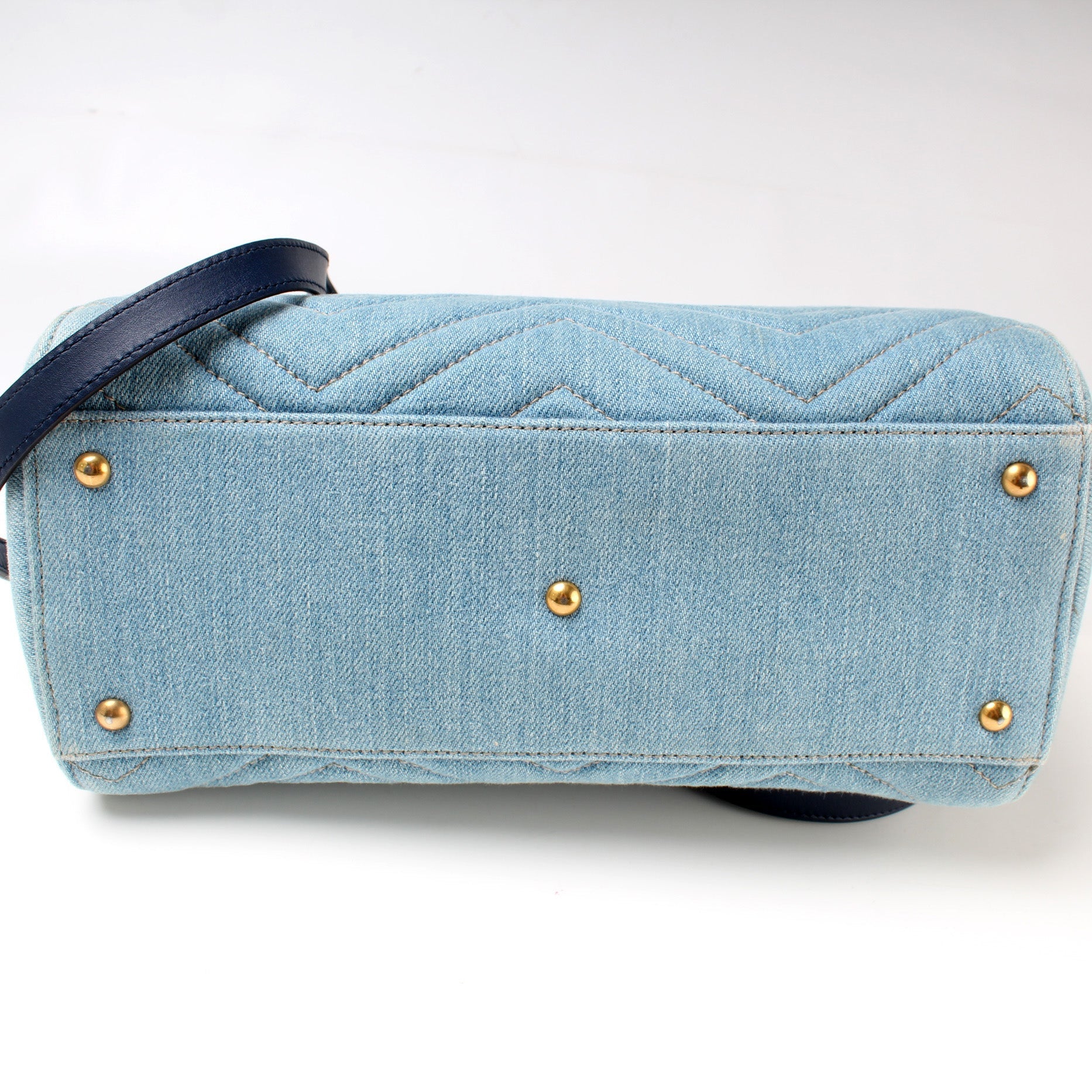 Gucci 448054 Marmont Top Handle Denim Bag