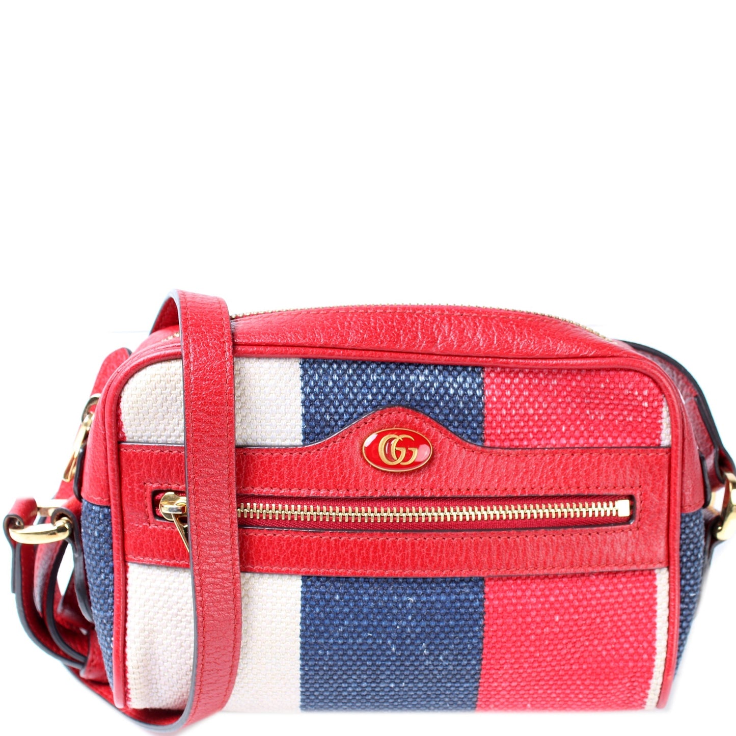 Gucci 517350 Canvas Stripe Mini Ophidia Bag
