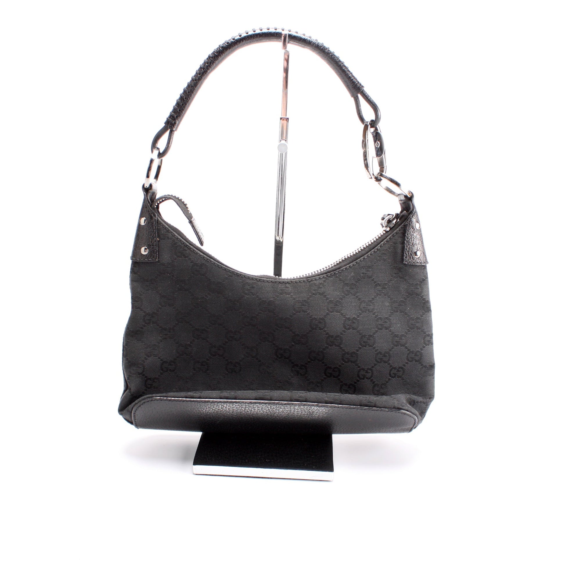 Gucci 115002 GG Canvas Classic Ring Hobo Bag