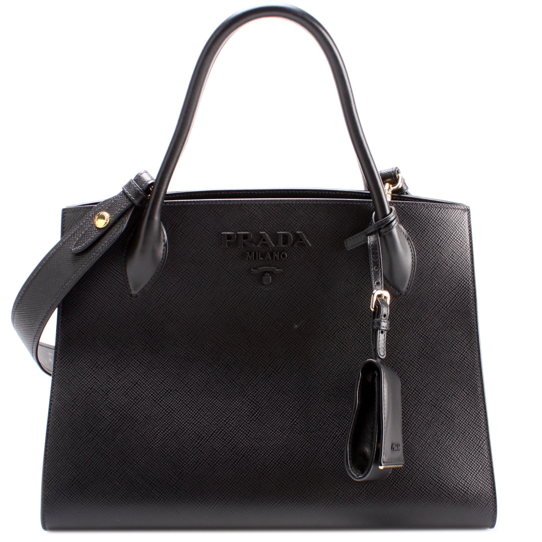 Prada Monochrome Saffiano Tote Medium Bag