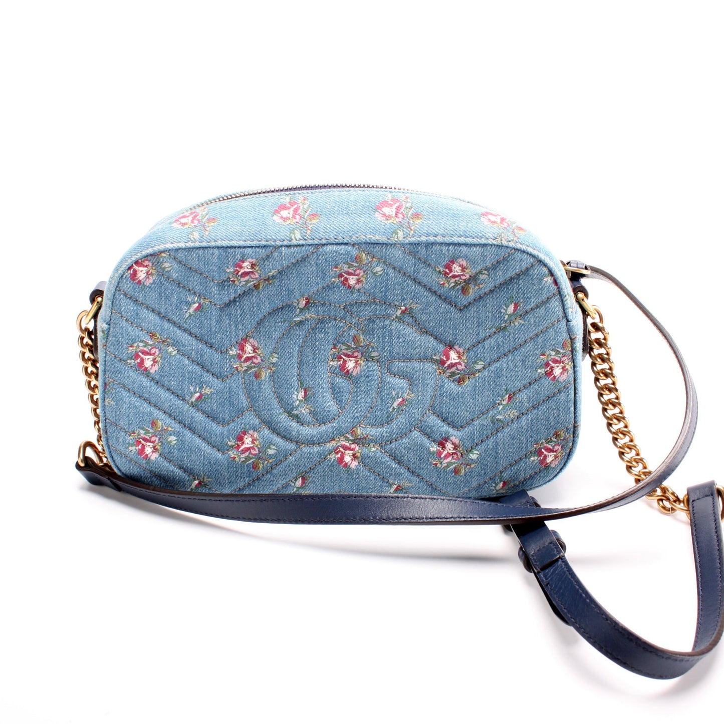 Gucci 447632 Marmont Small Denim Camera Bag