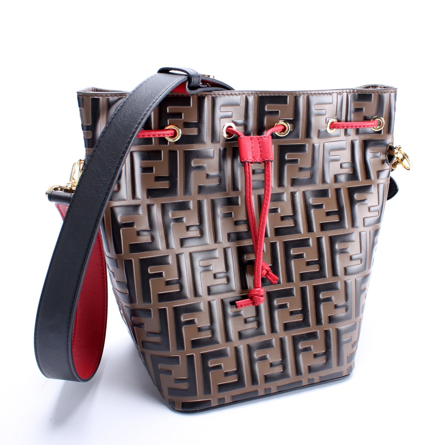 Fendi Grand Mon Tresor Bucket FF Leather Bag