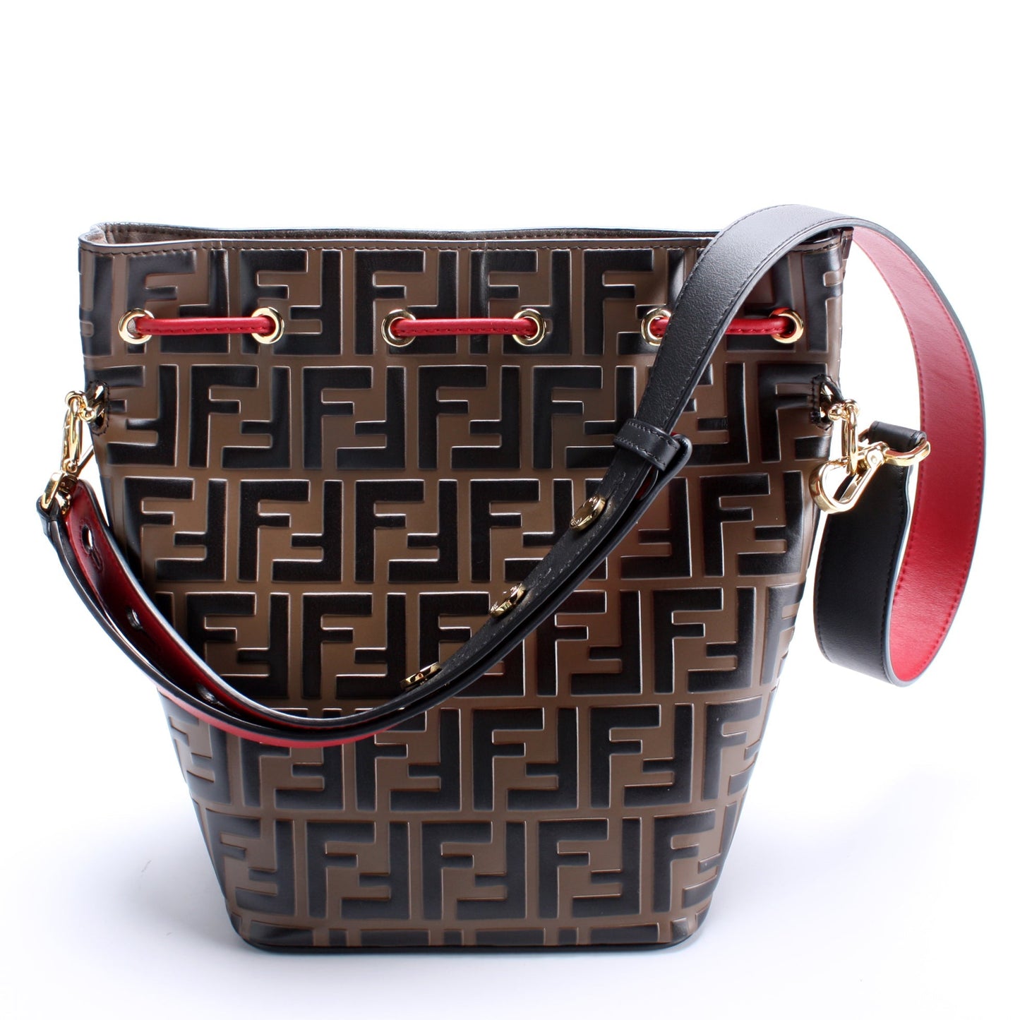 Fendi Grand Mon Tresor Bucket FF Leather Bag