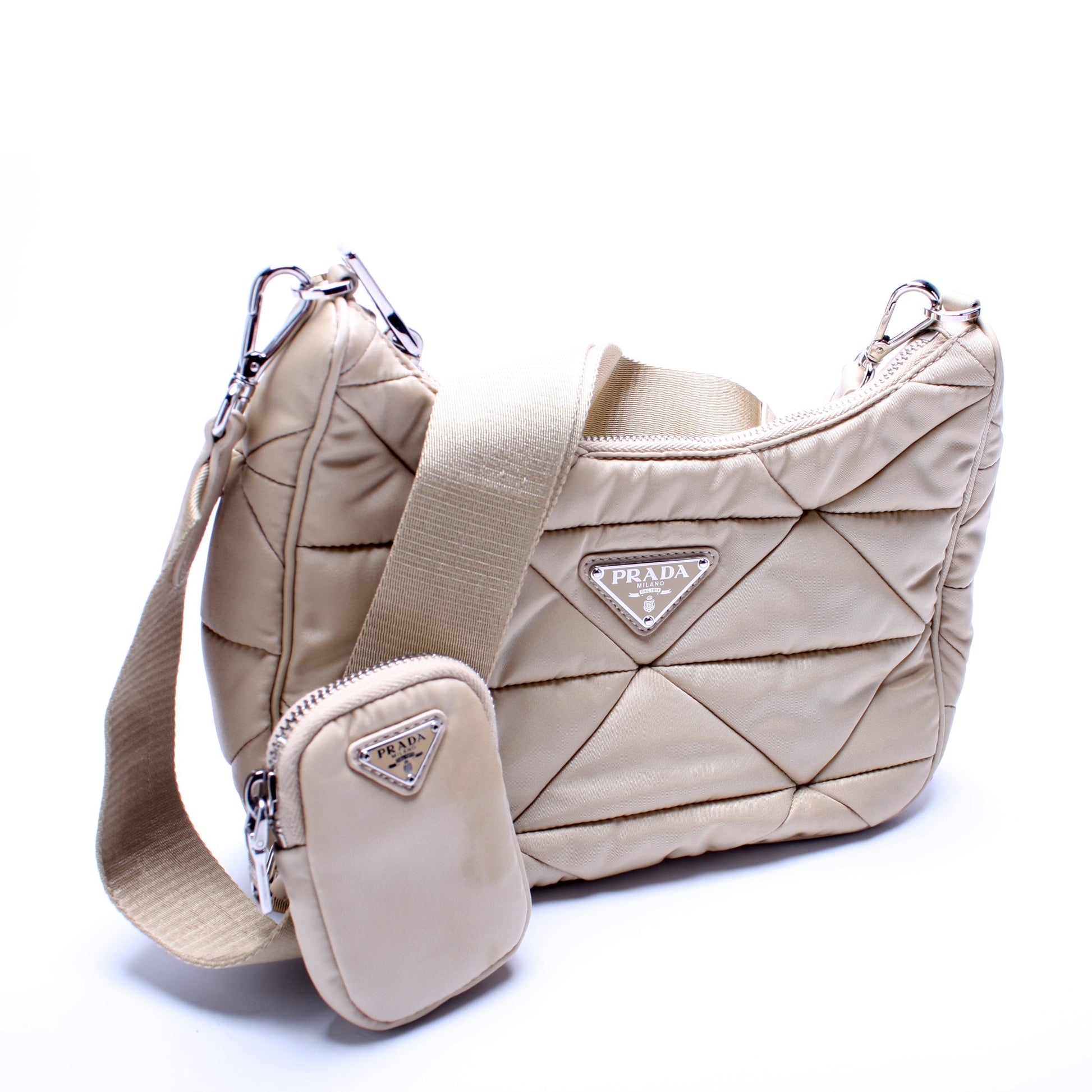 Prada 1BC151 Re-Nylon Padded Hobo Bag