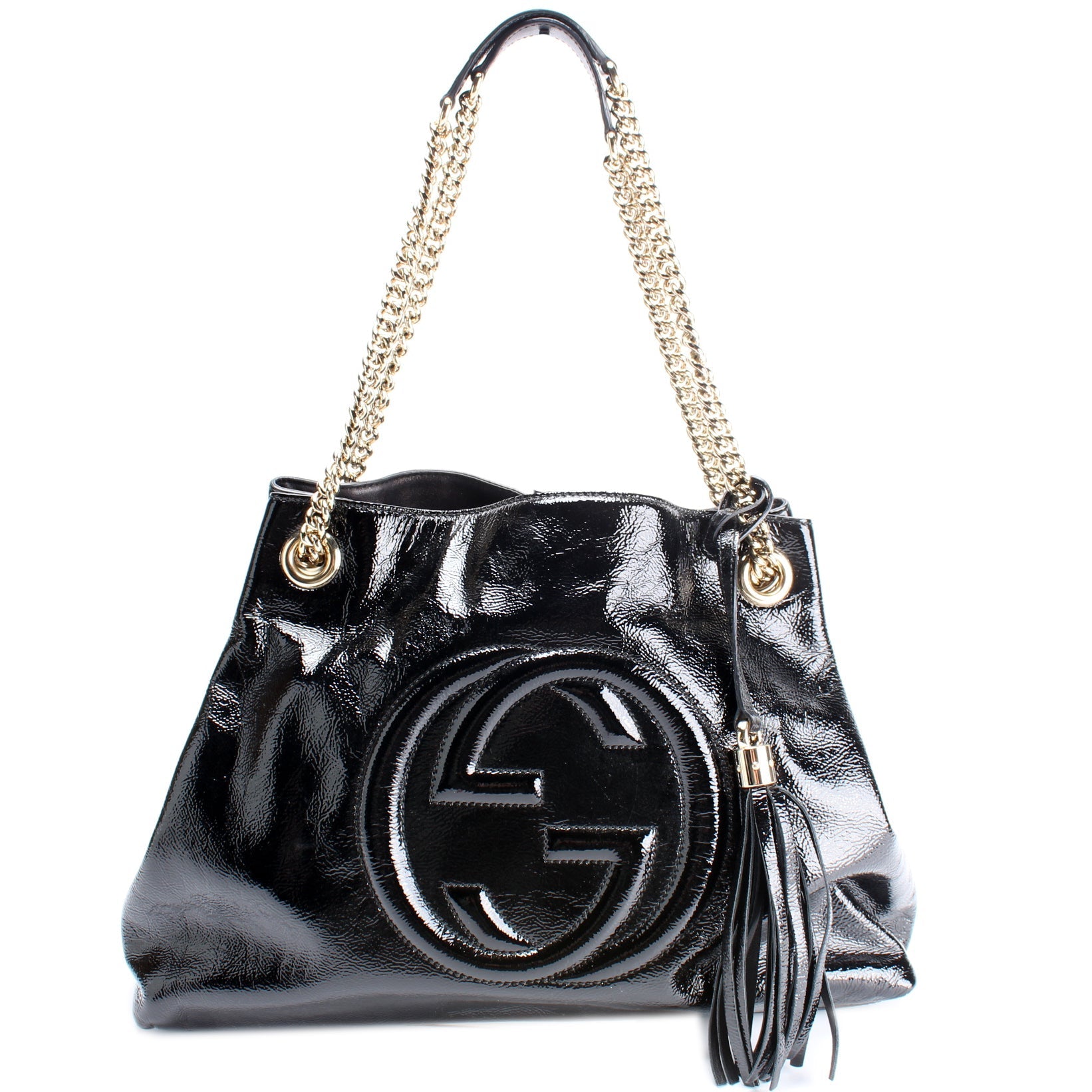 Gucci 308982 Soho Patent Leather Shoulder Medium Bag