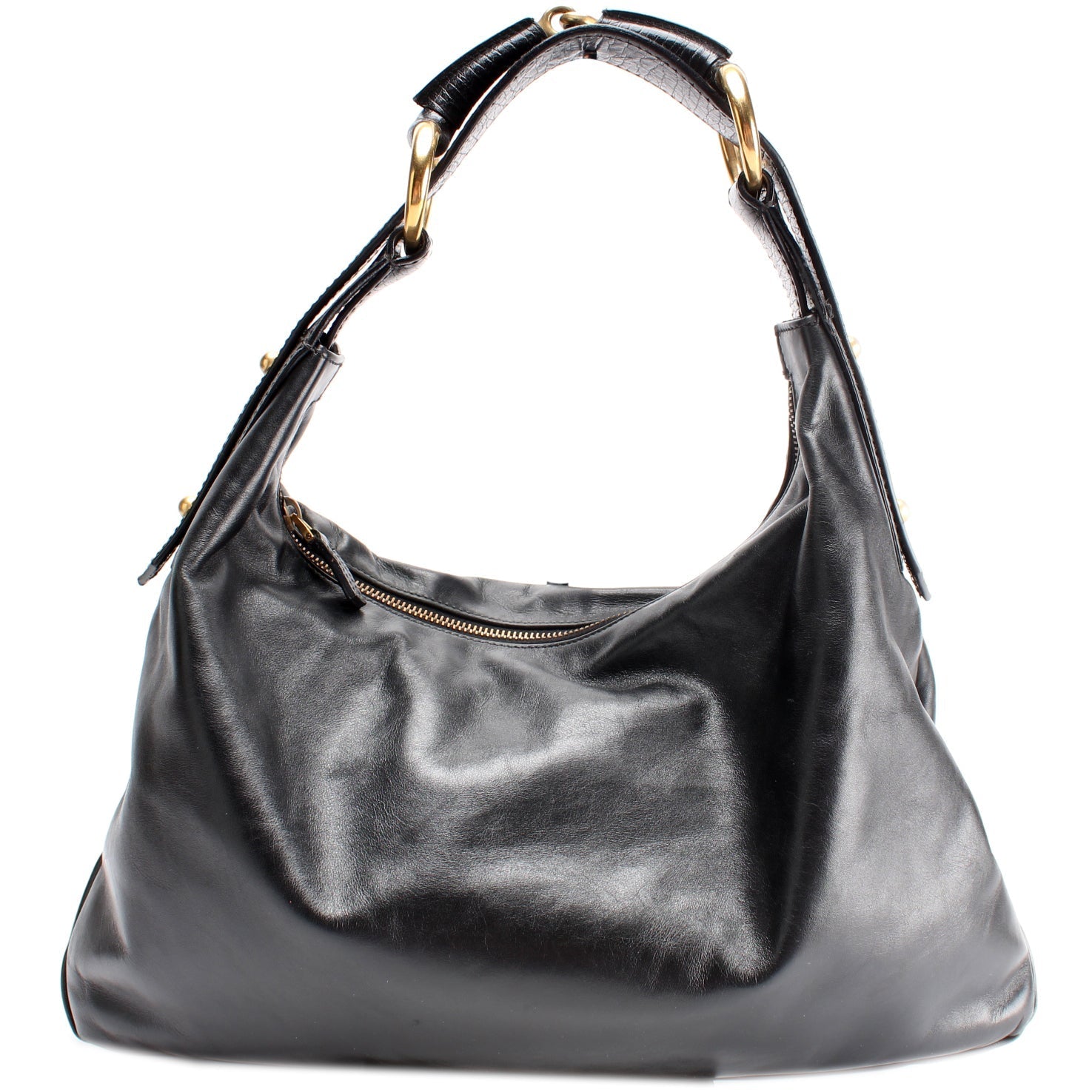 Gucci 115867 Horsebit Leather Hobo Bag