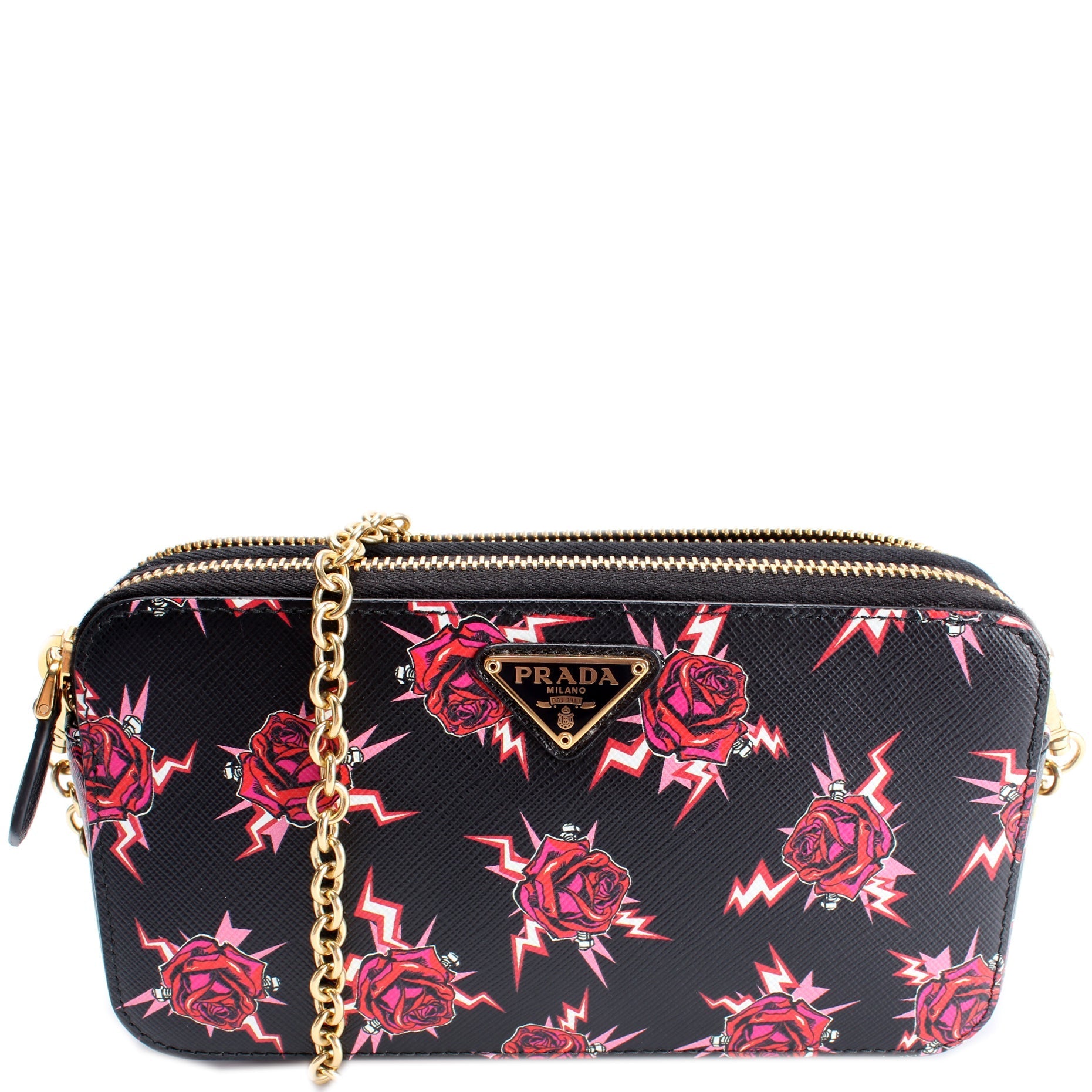 Prada 1DH010 Saffiano Double Zip WOC Bag