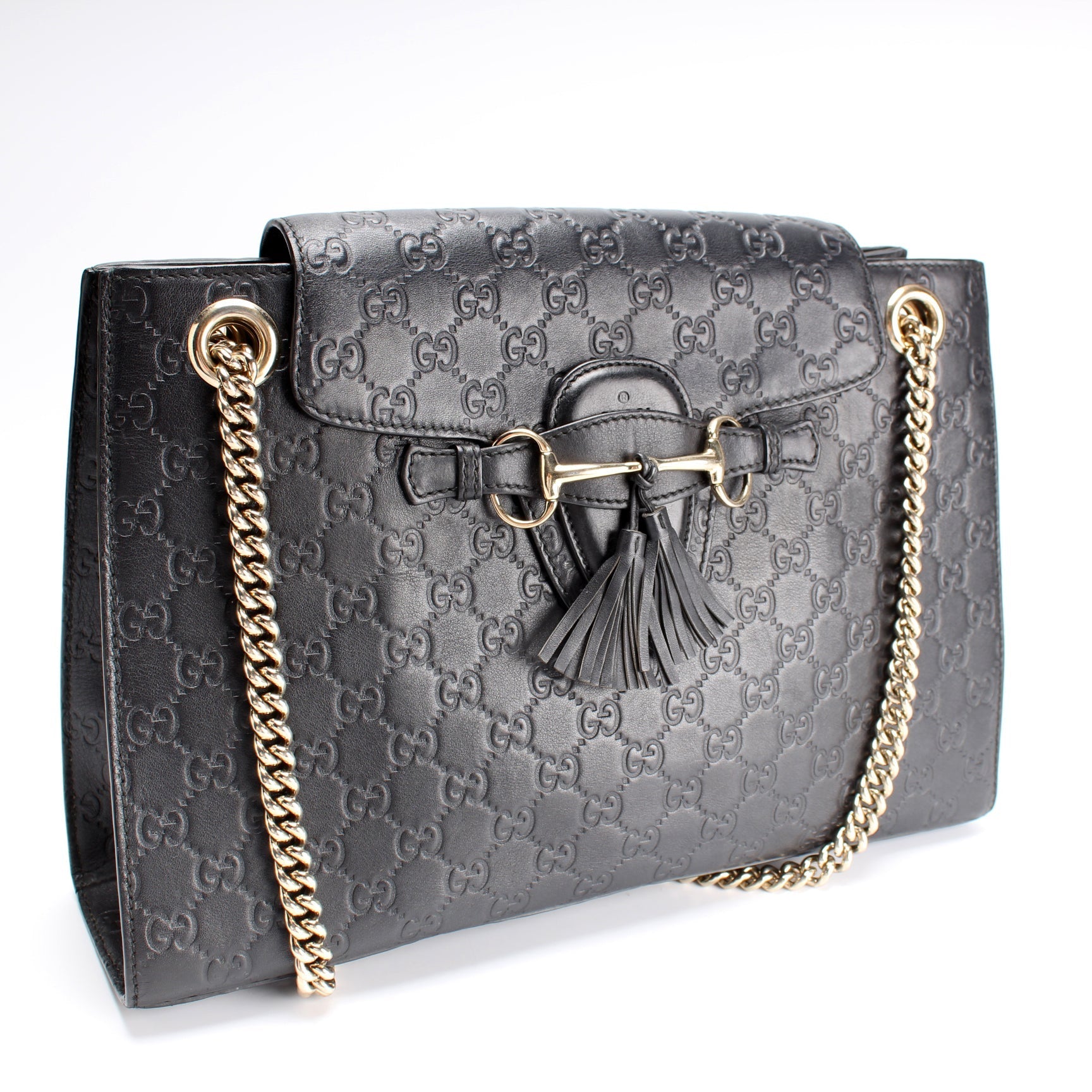 Gucci 295403 GG Canvas Emilie Chain Shoulder Bag