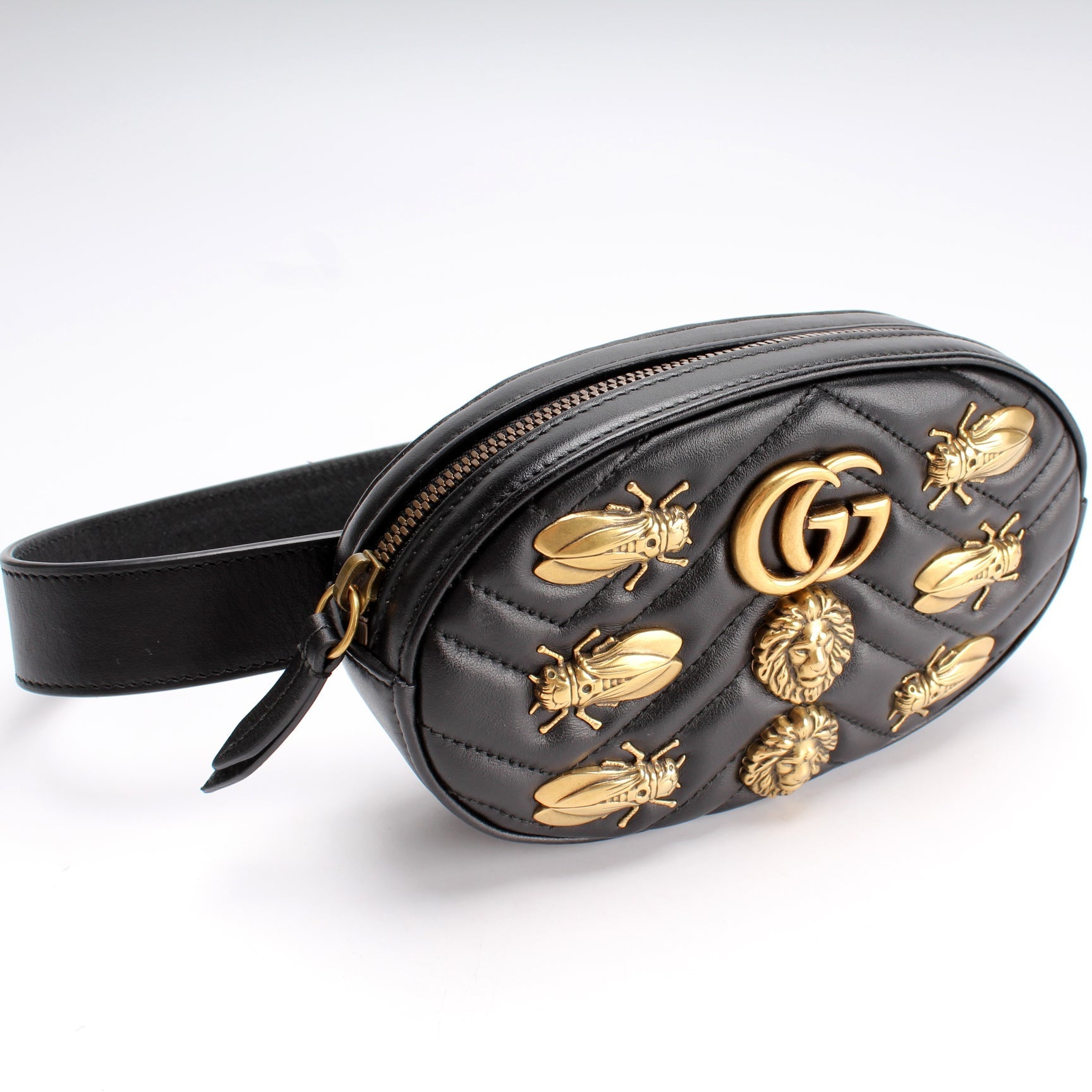 Gucci 476434 Marmont Belt Animal Stud Bag