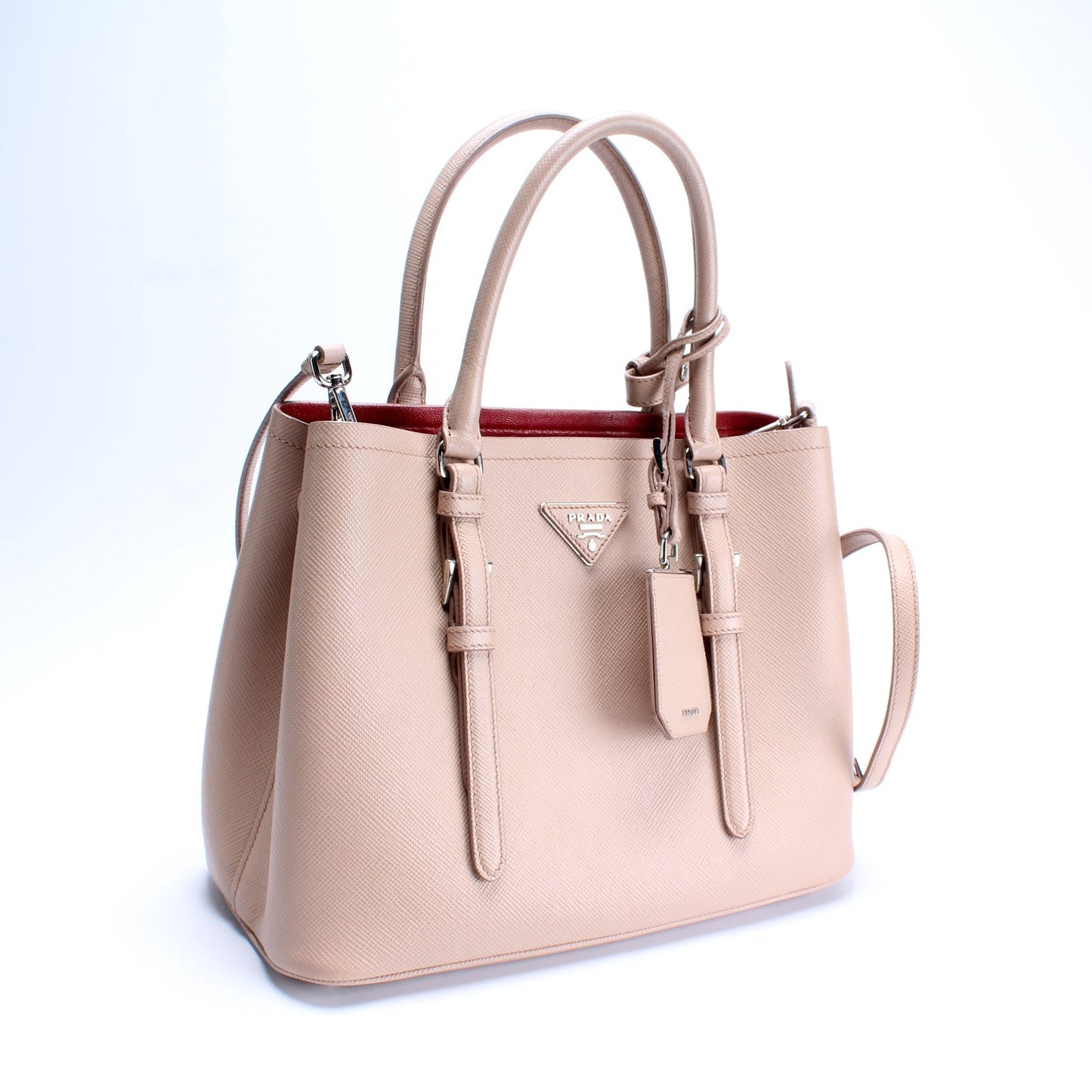 Prada Saffiano Cuir Covered Strap Double Bag