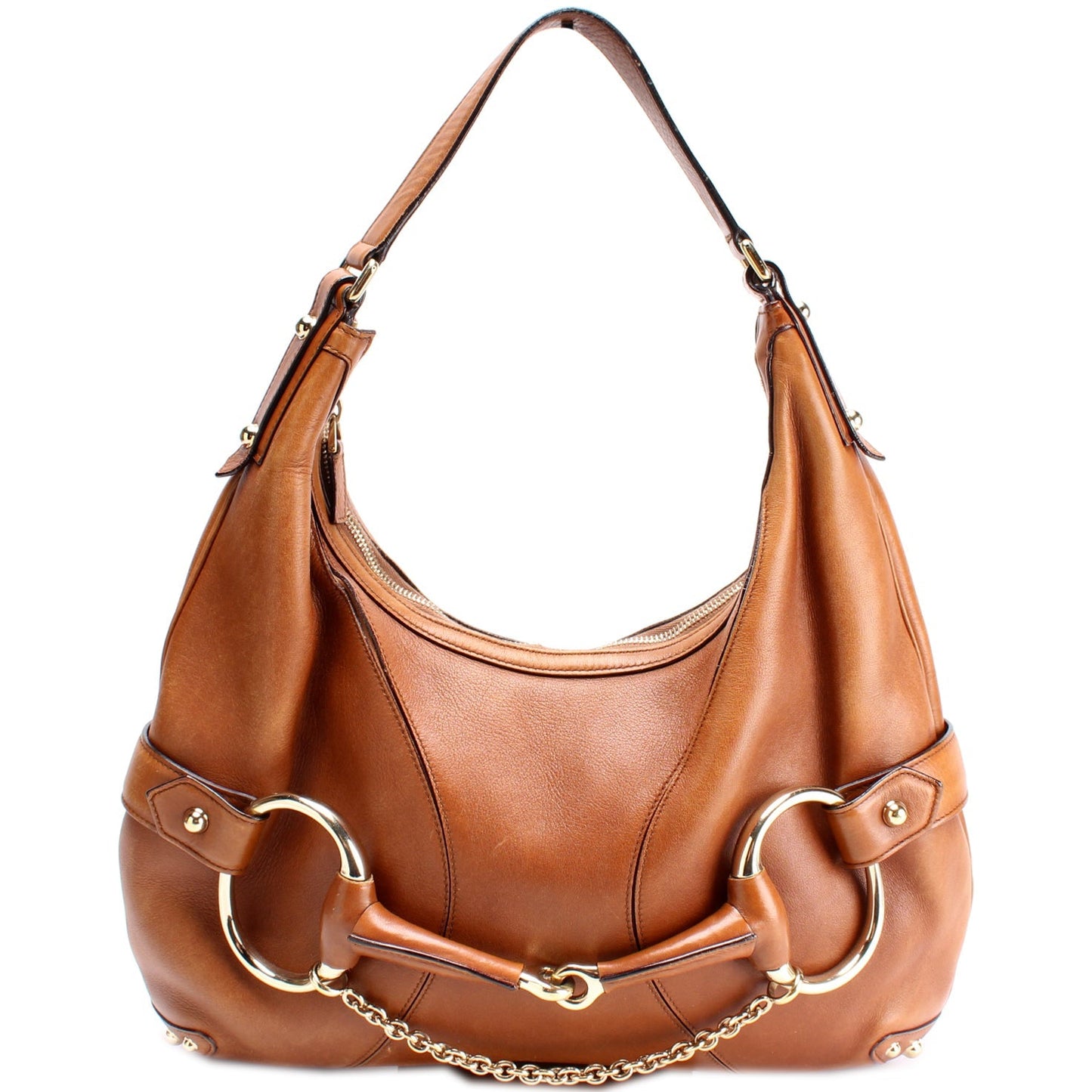 Gucci 131026 Horsebit Leather Hobo Bag