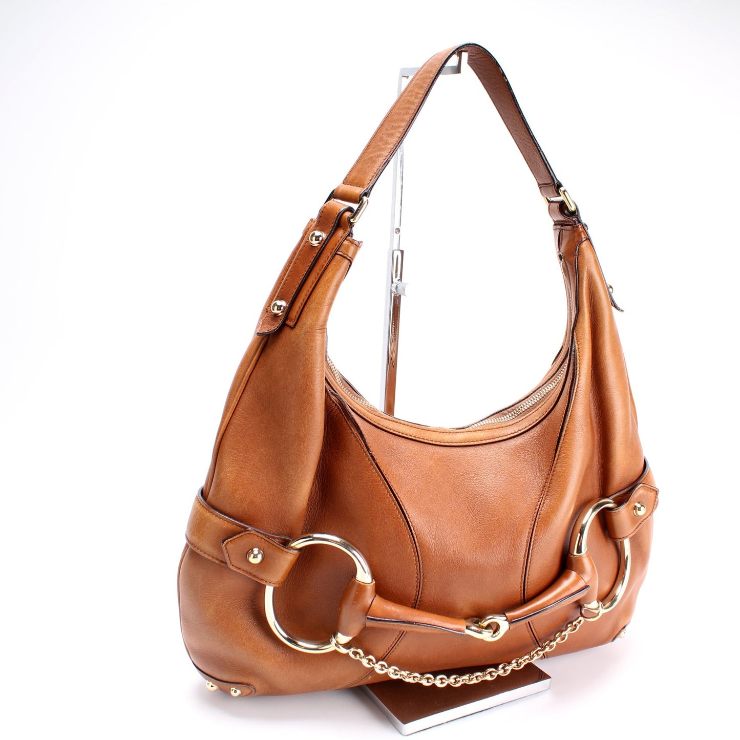 Gucci 131026 Horsebit Leather Hobo Bag