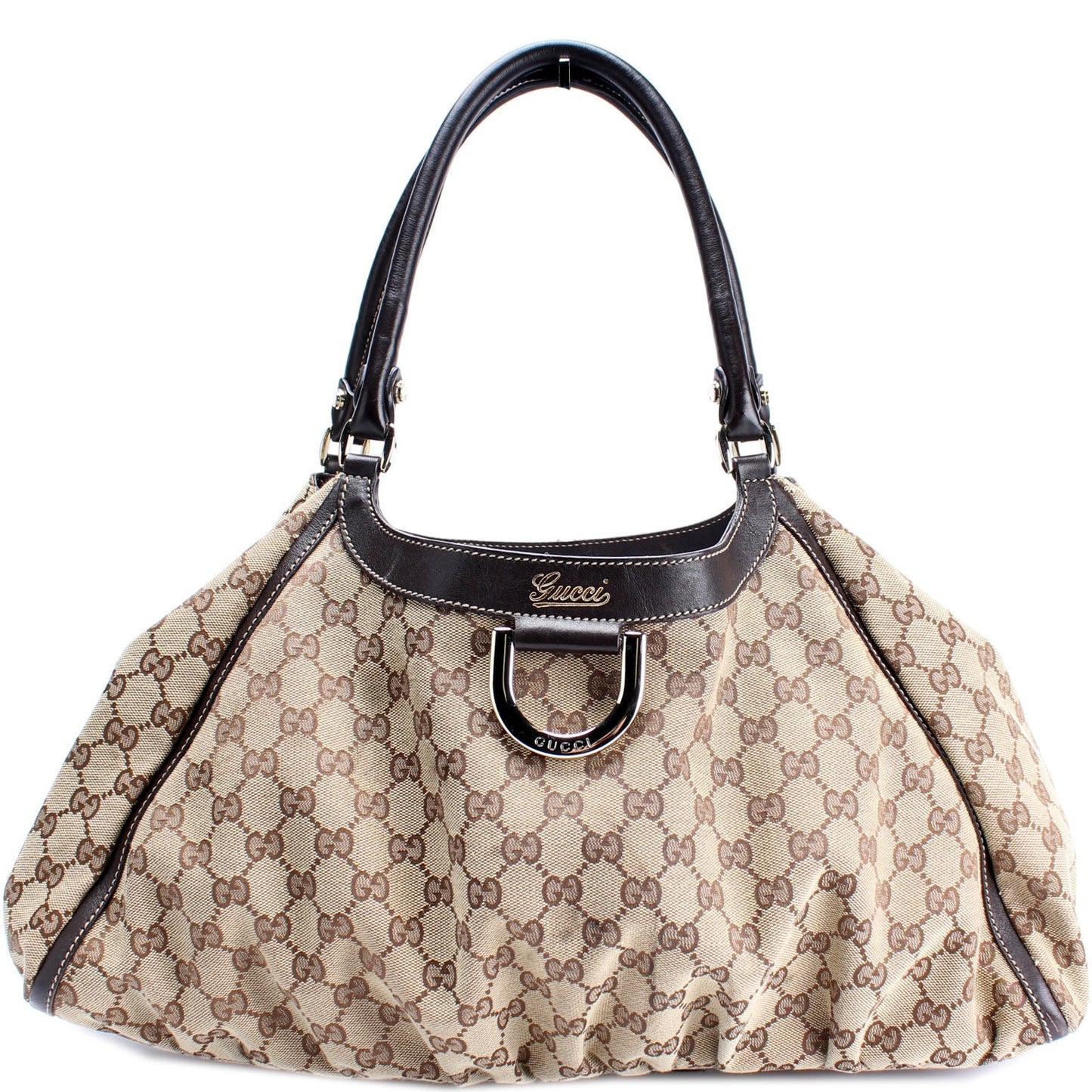 Gucci 189835 GG Canvas Abbey D Ring Large Hobo Bag