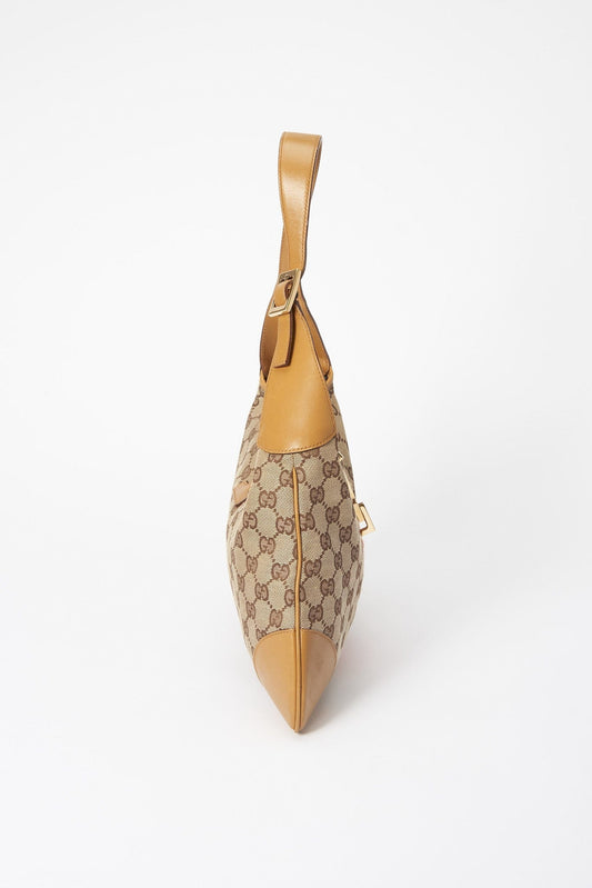 Gucci Jackie Leather Canvas Shoulder Bag Style 28