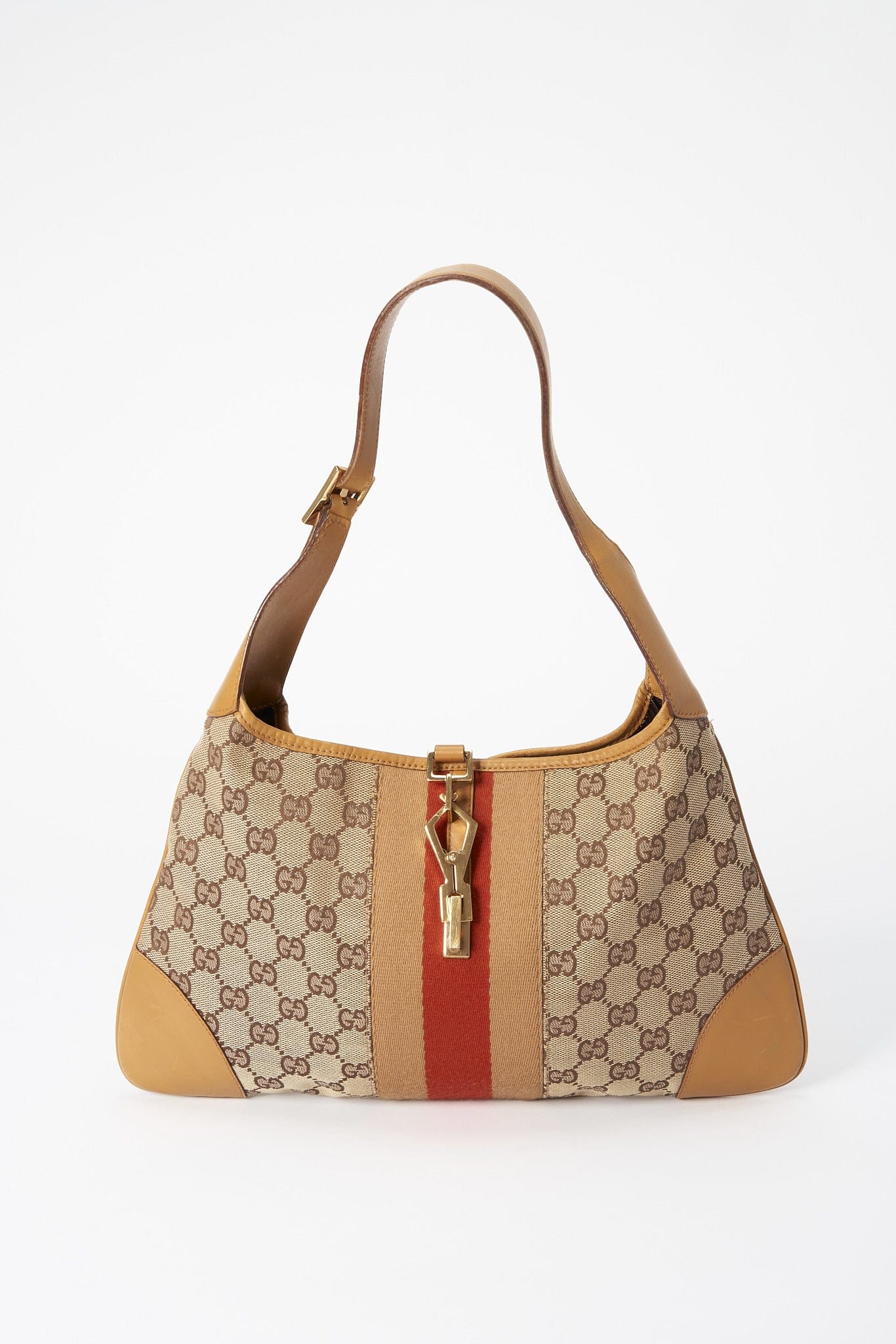 Gucci Jackie Leather Canvas Shoulder Bag Style 28