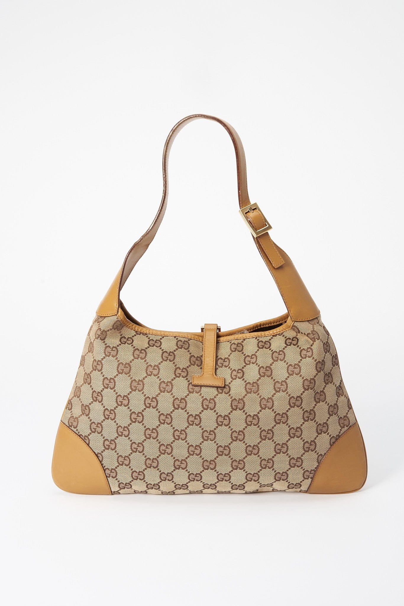 Gucci Jackie Leather Canvas Shoulder Bag Style 28