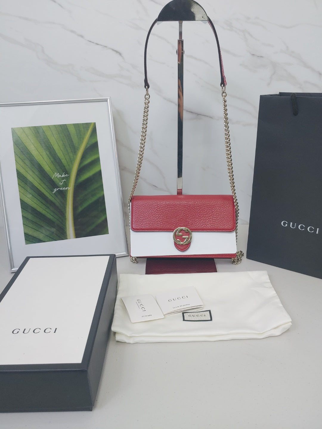 Gucci Chain Leather Crossbody