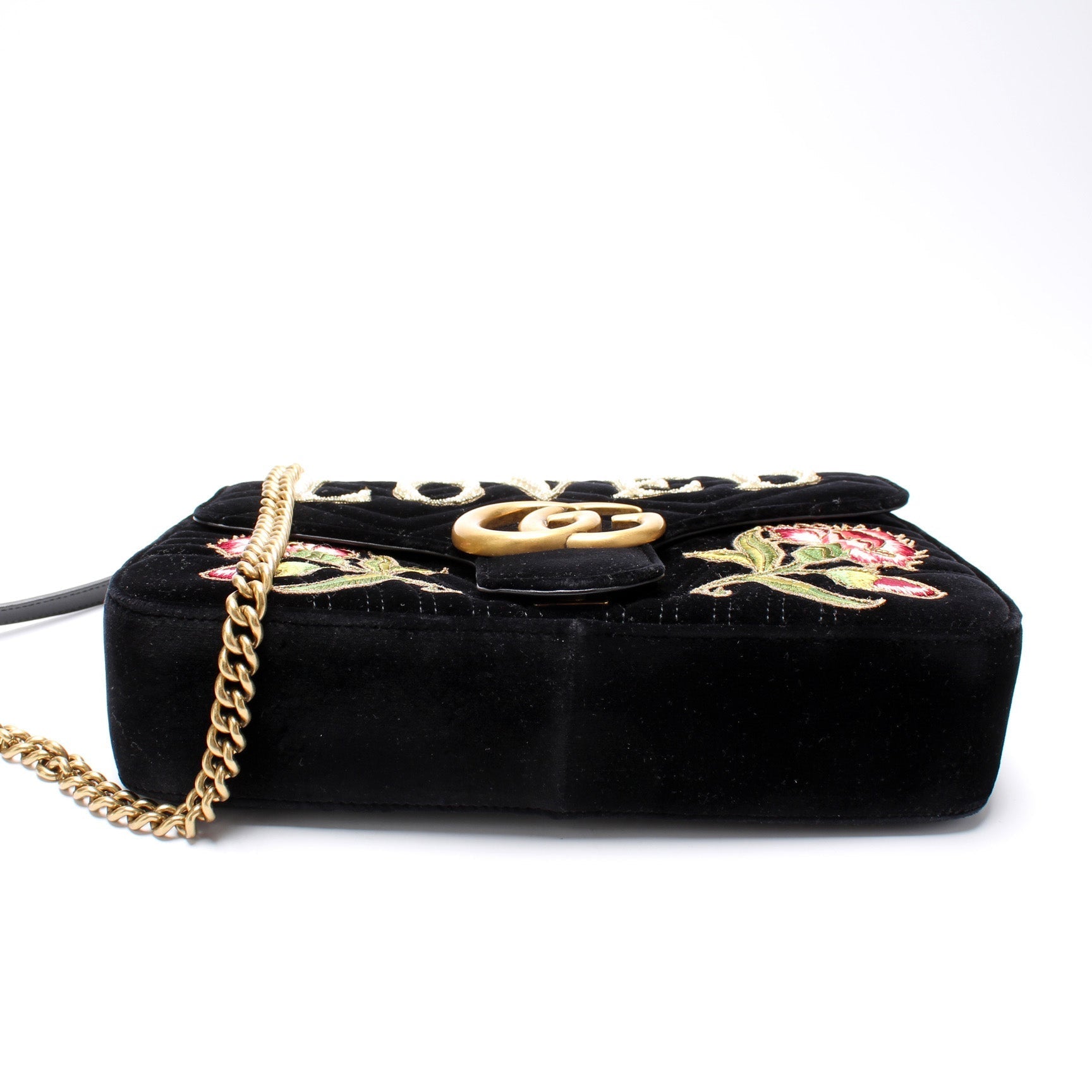 Gucci 443496 Marmont Velvet Loved Shoulder Medium Bag