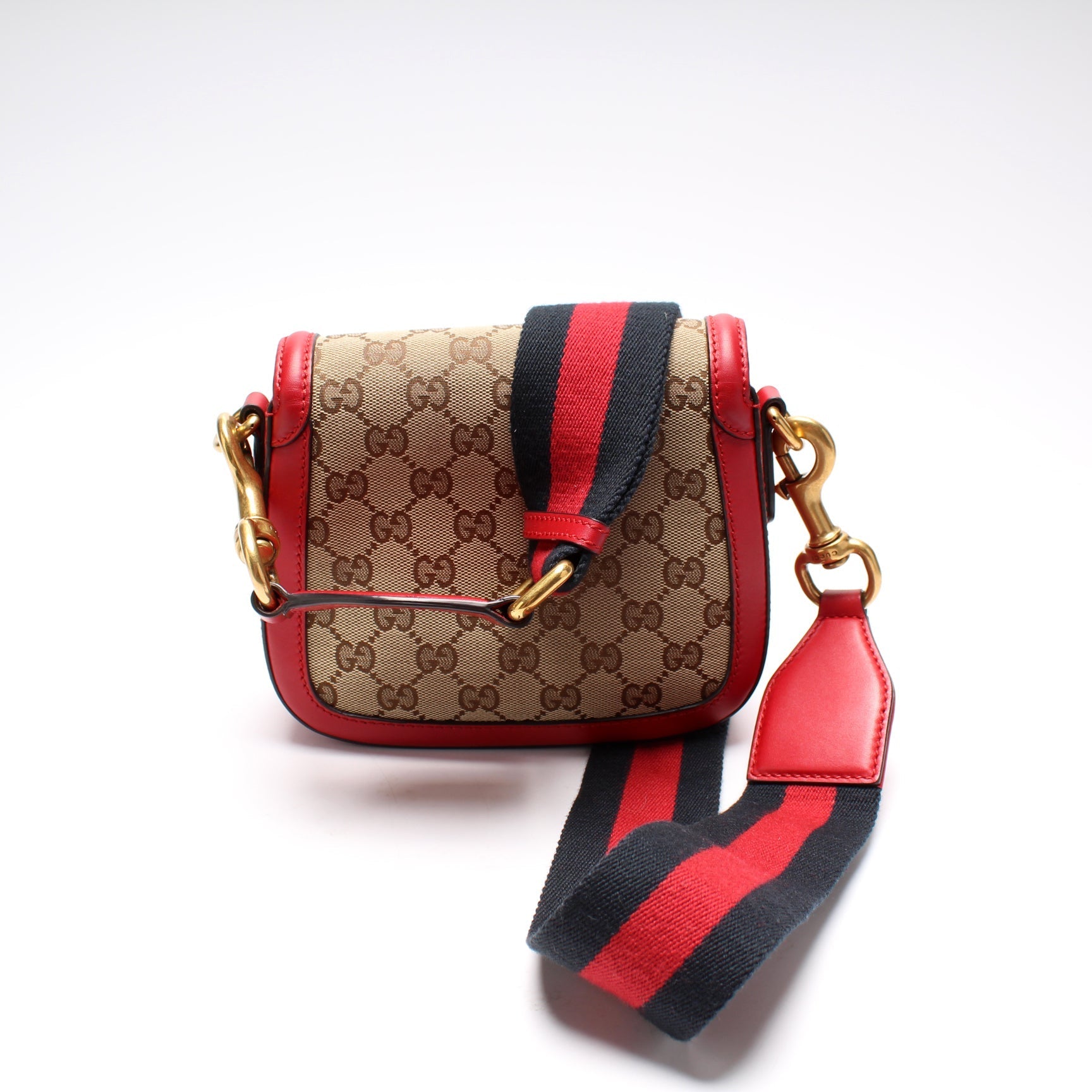 Gucci 384821 GG Canvas Lady Web Small Shoulder Bag