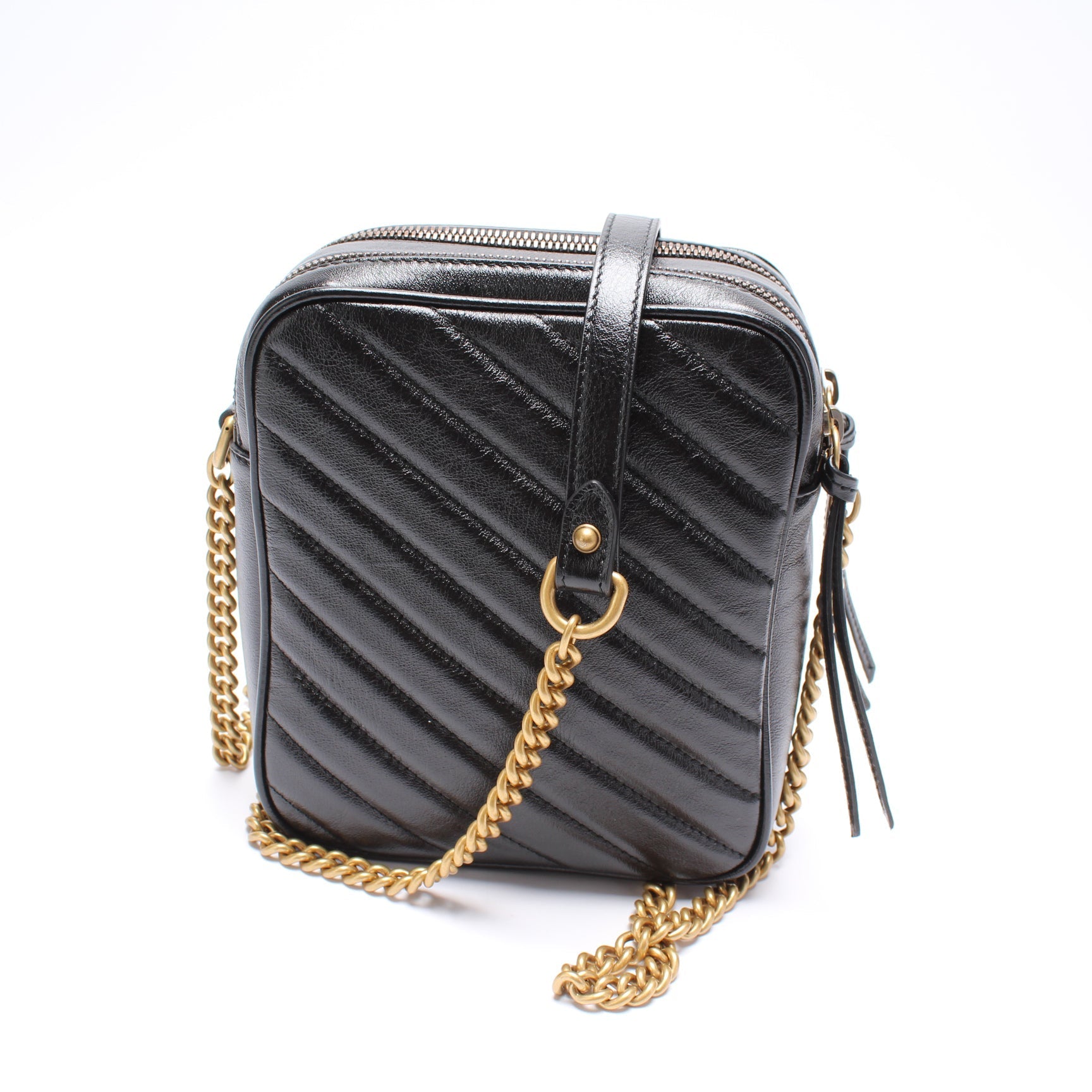 Gucci 550155 GG Marmont Double Zip Shoulder Bag