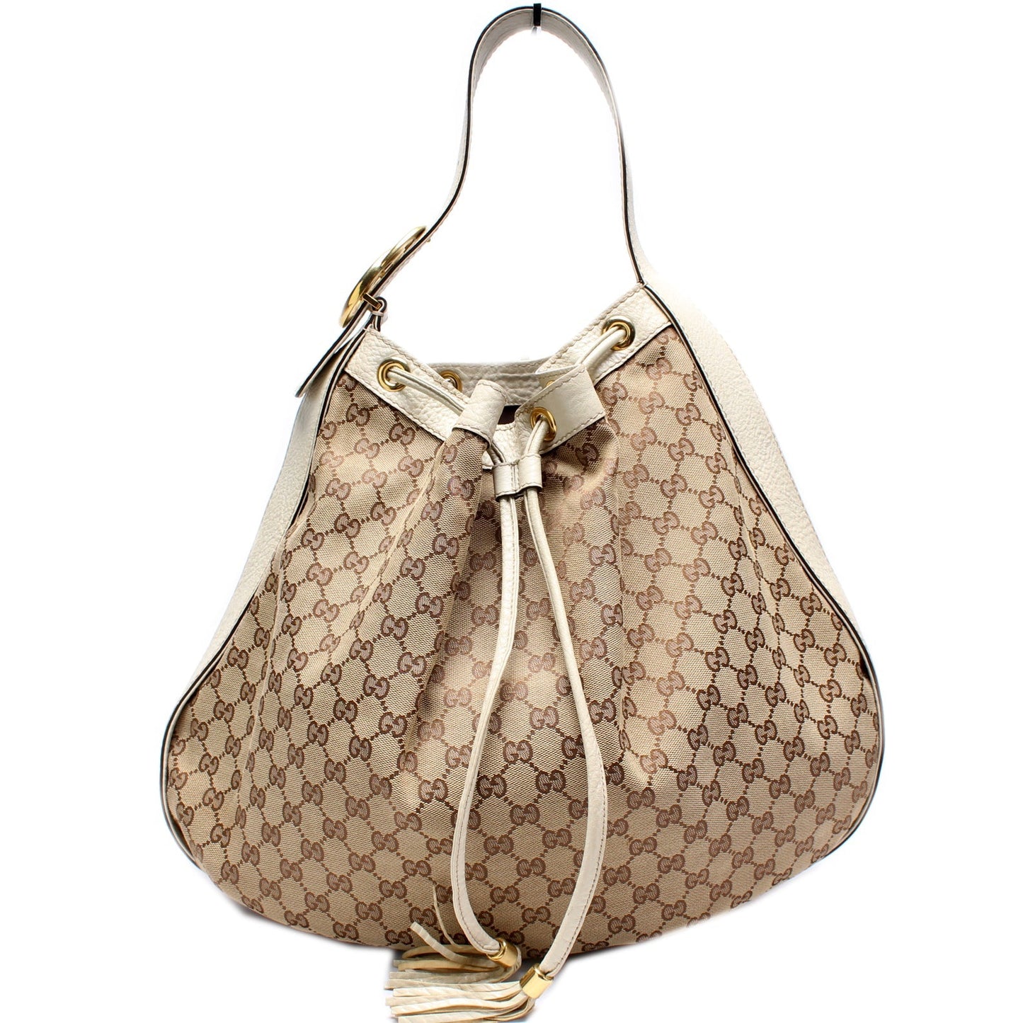 Gucci Canvas Interlocking Icon Drawstring Hobo Bag