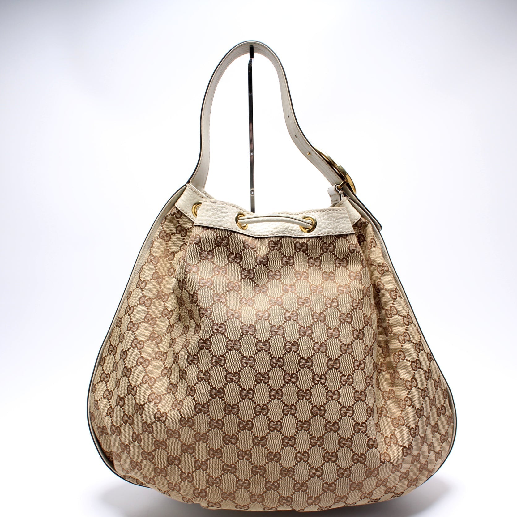 Gucci Canvas Interlocking Icon Drawstring Hobo Bag