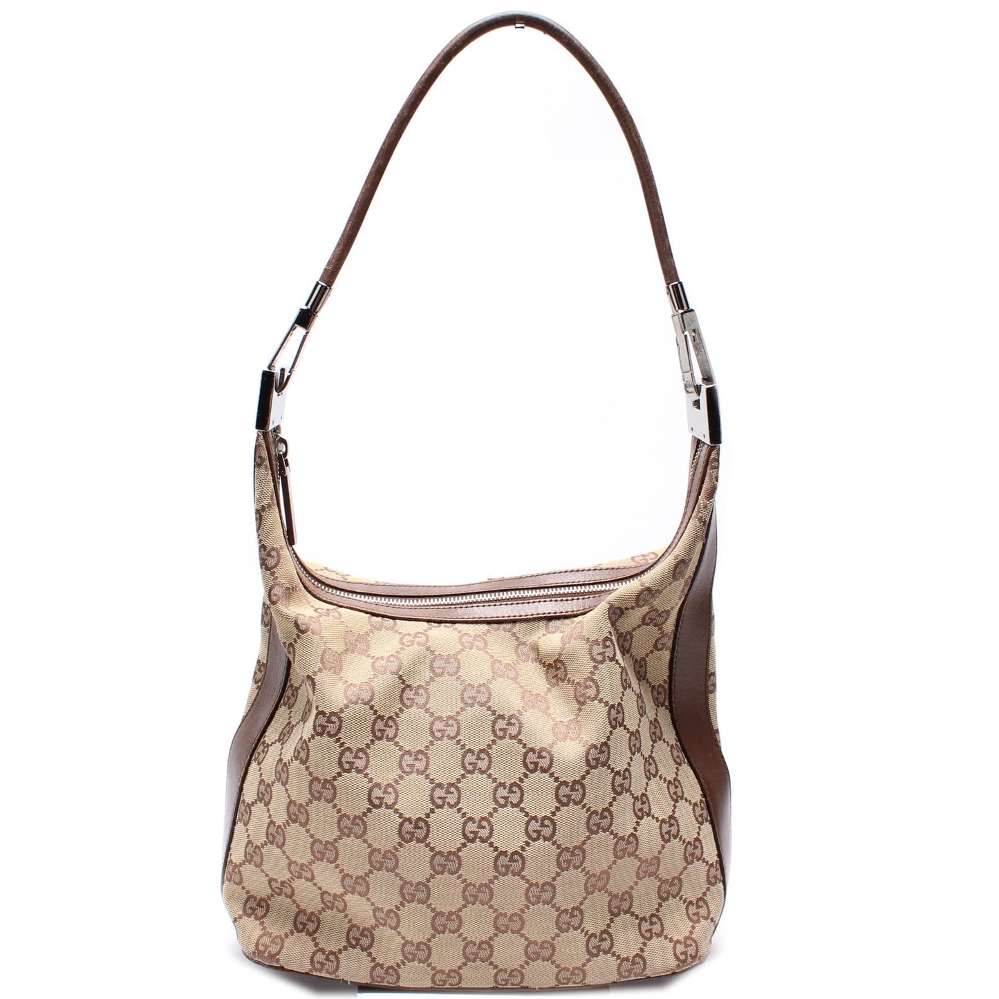 Gucci 001-3814 GG Canvas Clasp Hobo Bag