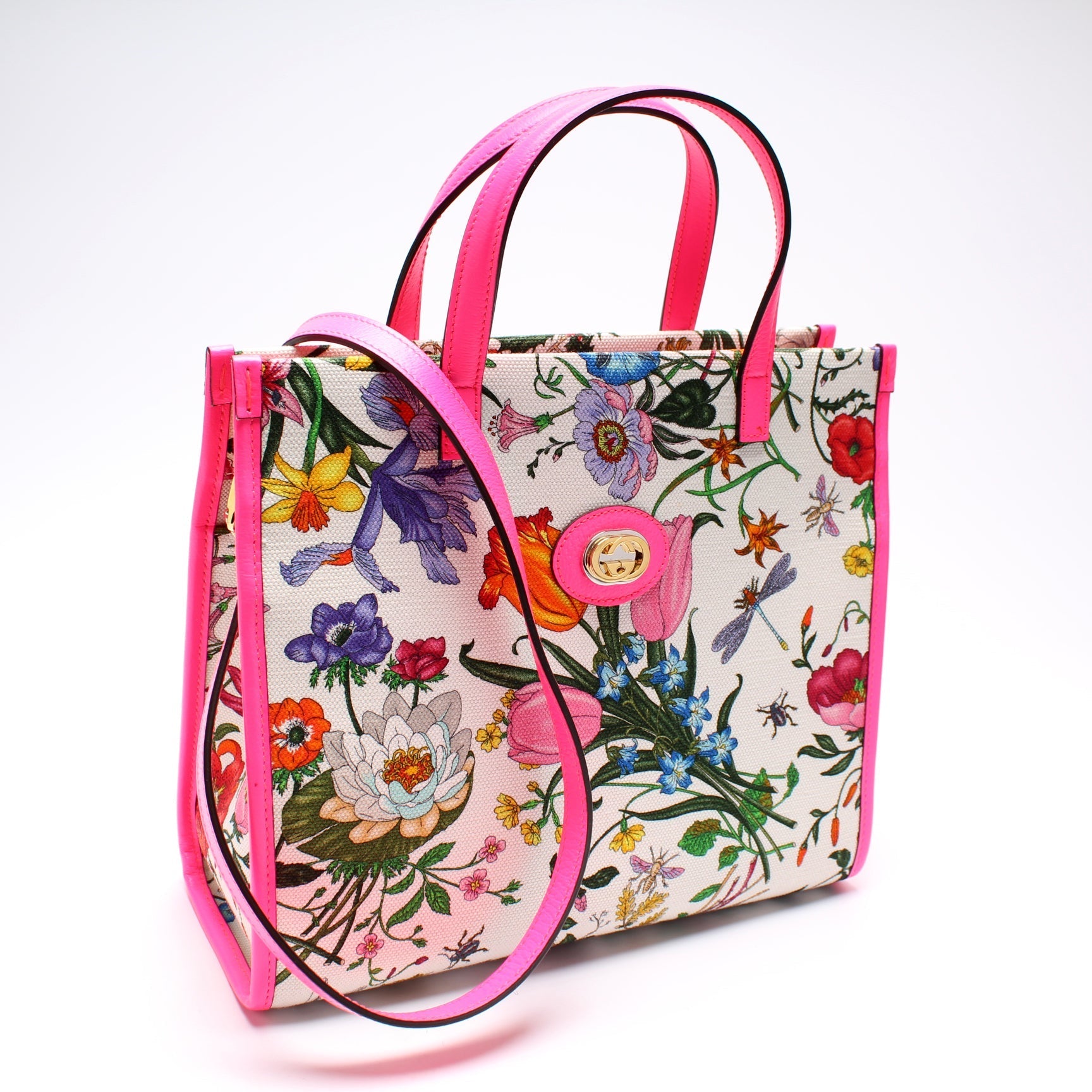 Gucci 550141 Canvas Flora Tote Medium Bag