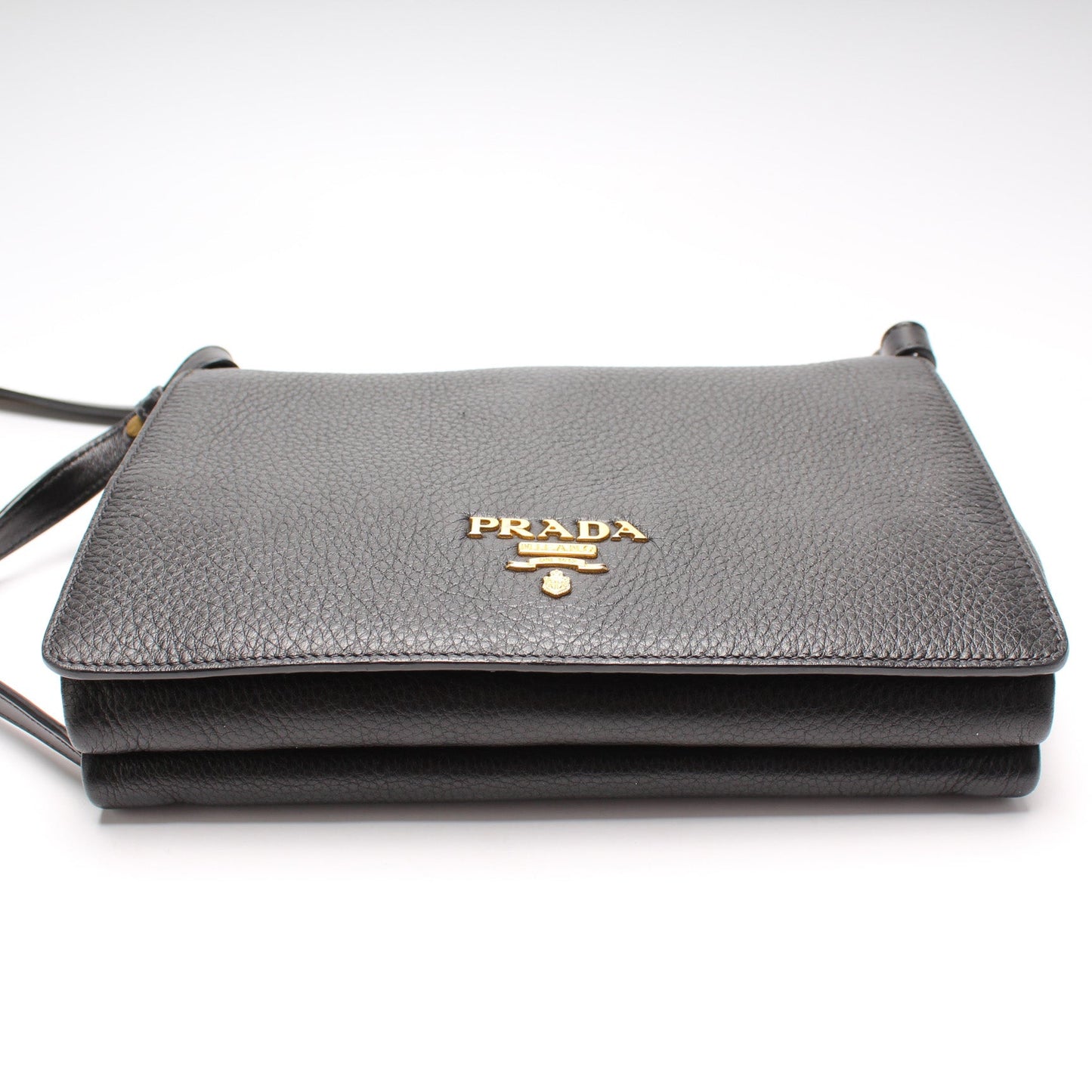 Prada Vitello Daino Leather Flap/Zip Crossbody Bag