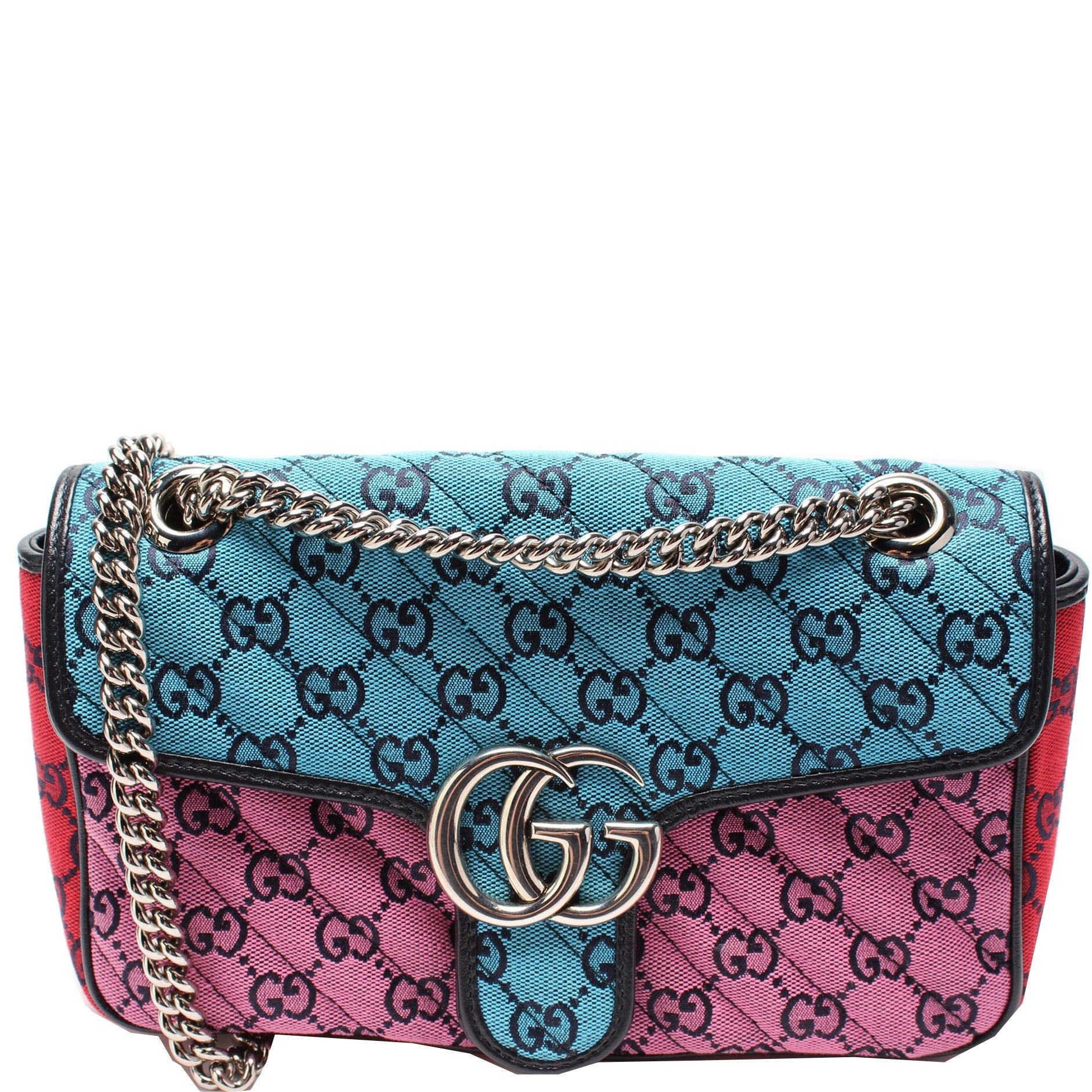Gucci 443497 Marmont Shoulder Quilted Canvas Small Flap Bag