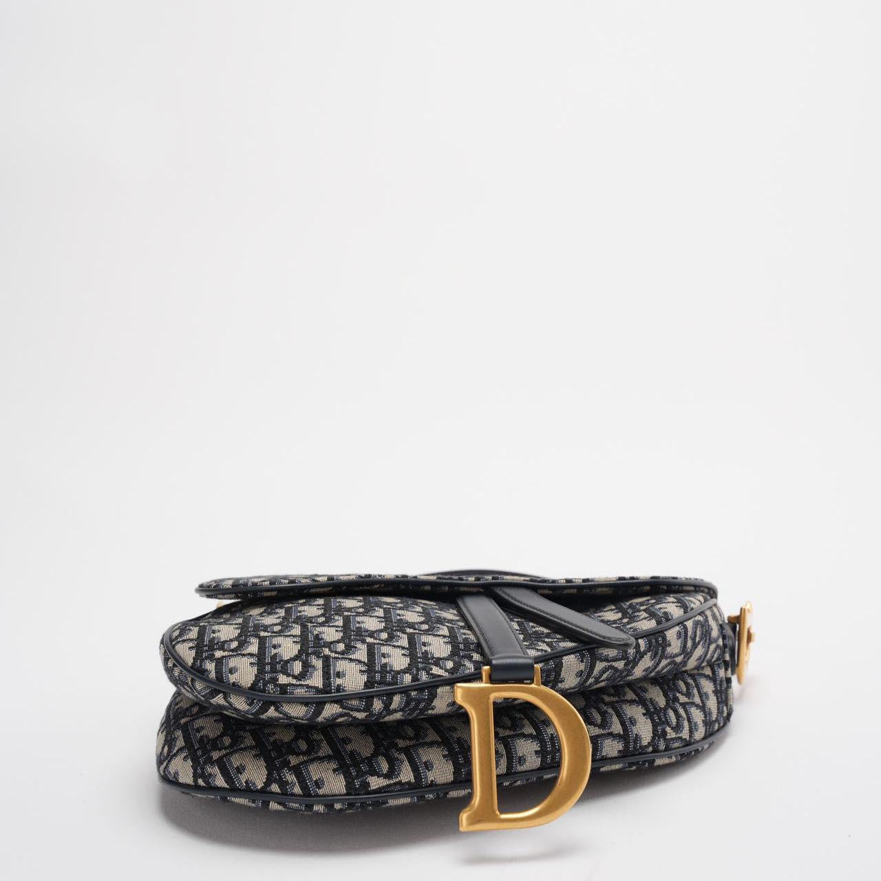 Dior Saddle Bag Medium Shoulder Bag Blue Oblique Jacquard With Shoulder Strap From 2019