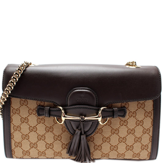 Gucci Leather Canvas Shoulder Bag