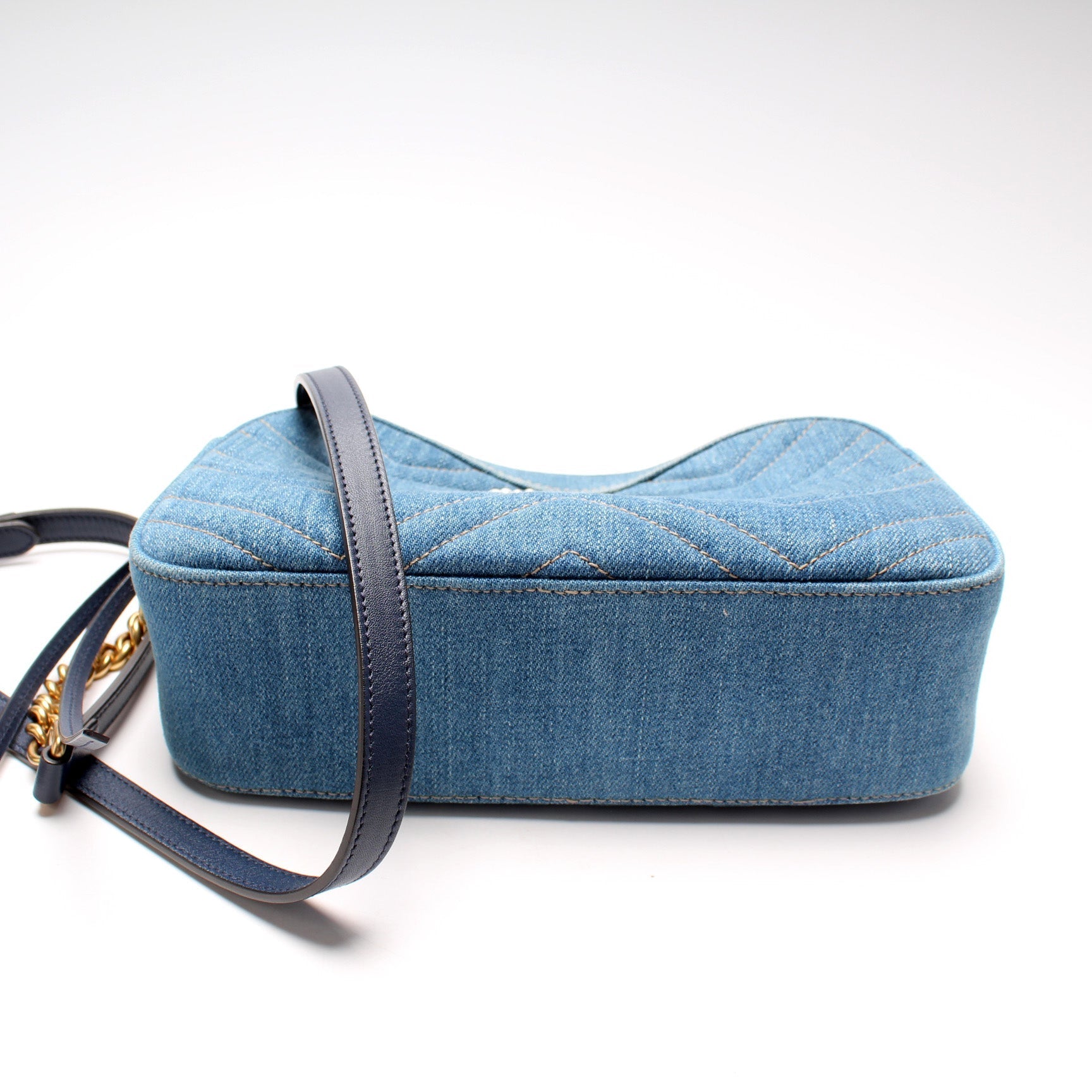 Gucci 447632 Marmont Small Denim Camera Bag