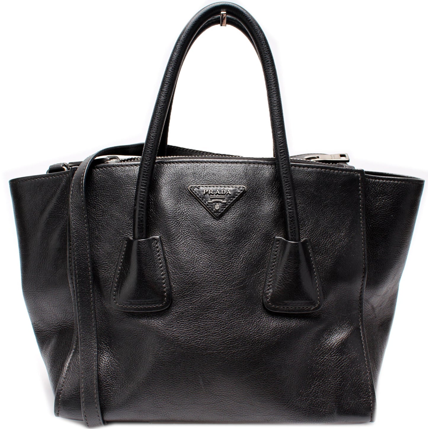Prada Glace Calfskin Twin Pocket Tote Bag