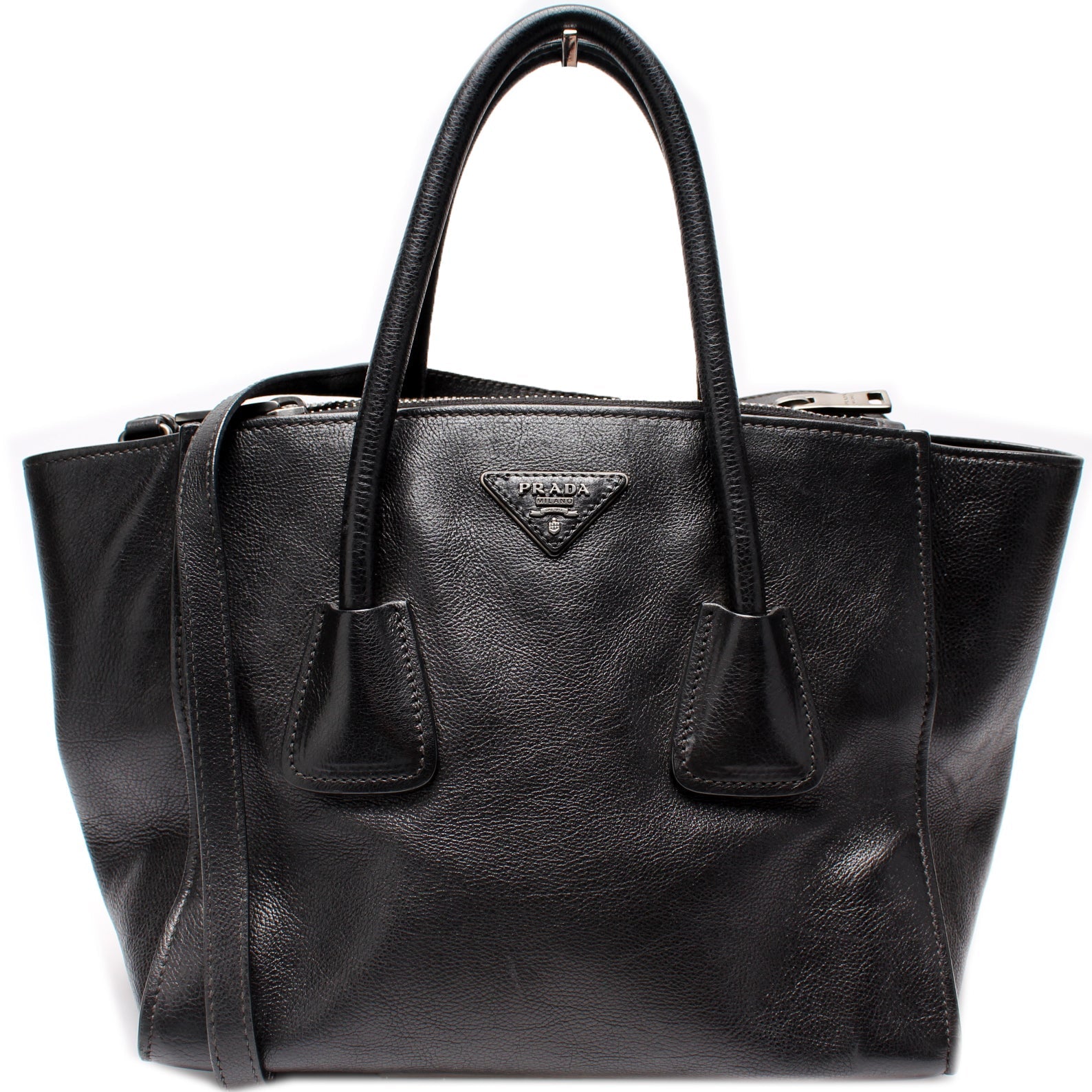 Prada Glace Calfskin Twin Pocket Tote Bag