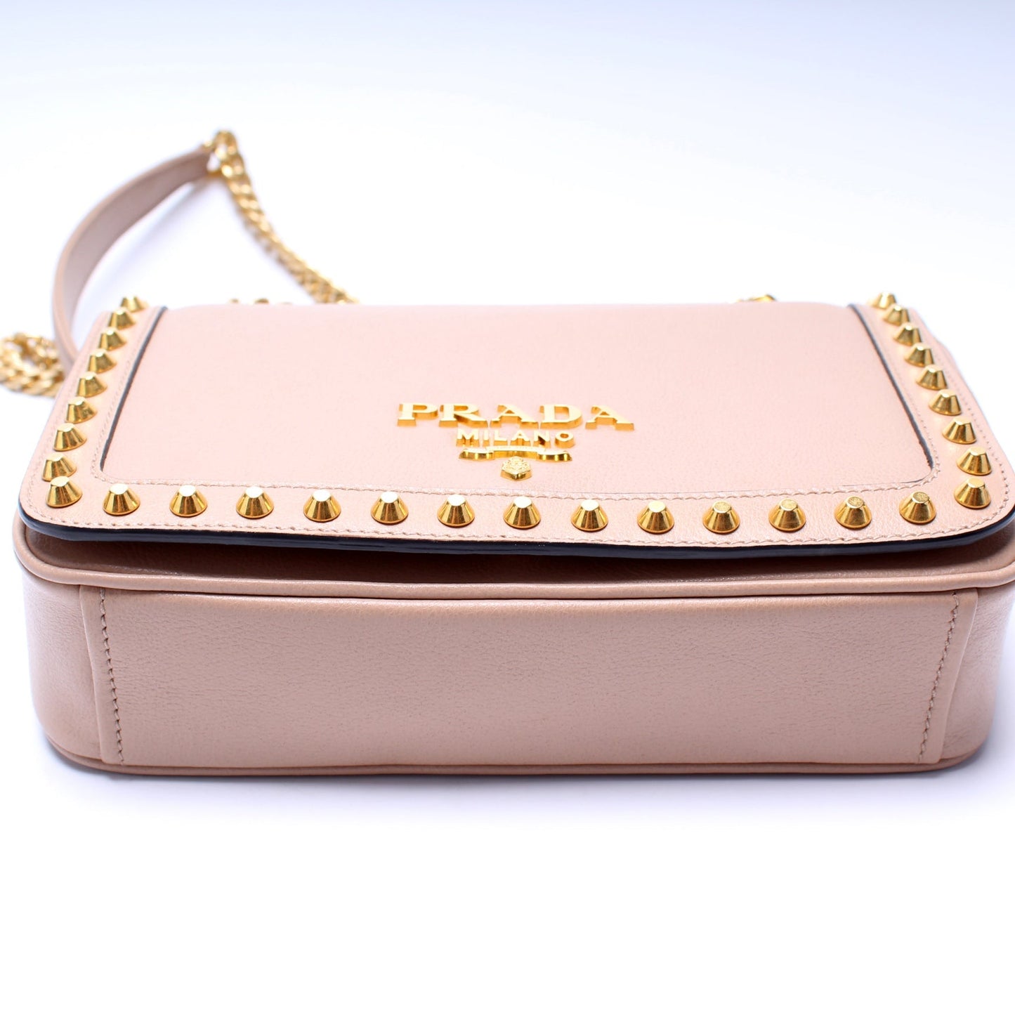 Prada Glace Calfskin Studded Crossbody Bag