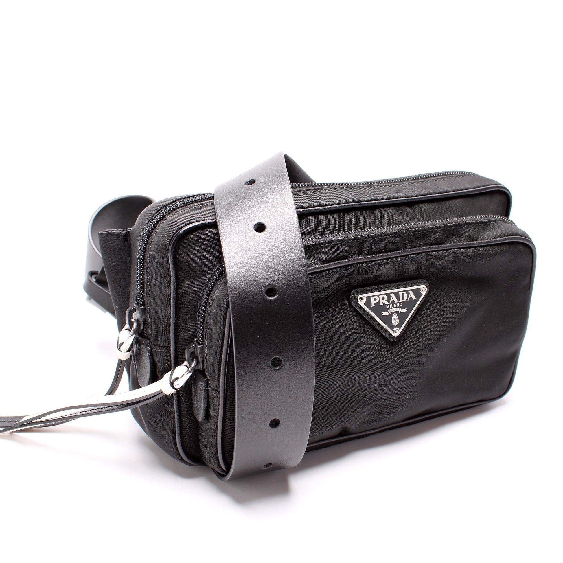 Prada Tessuto Nylon Studded Belt Bag