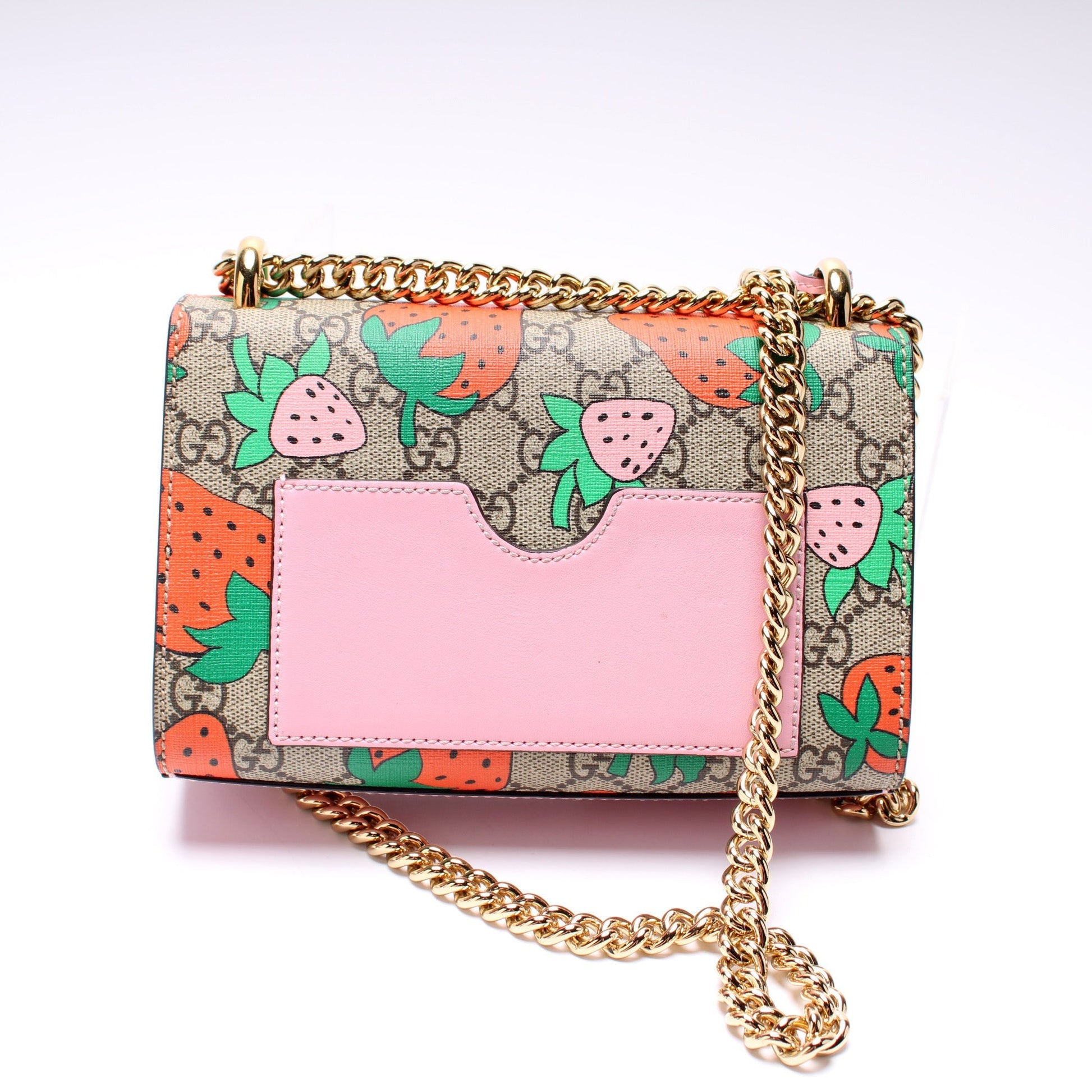 Gucci 409487 Padlock GG Supreme Strawberry Small Bag