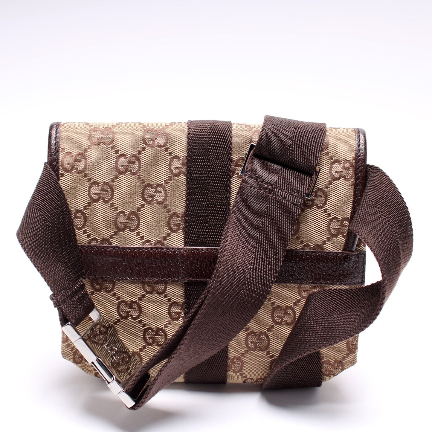 Gucci 131236 GG Canvas Small Buckle Belt Bag