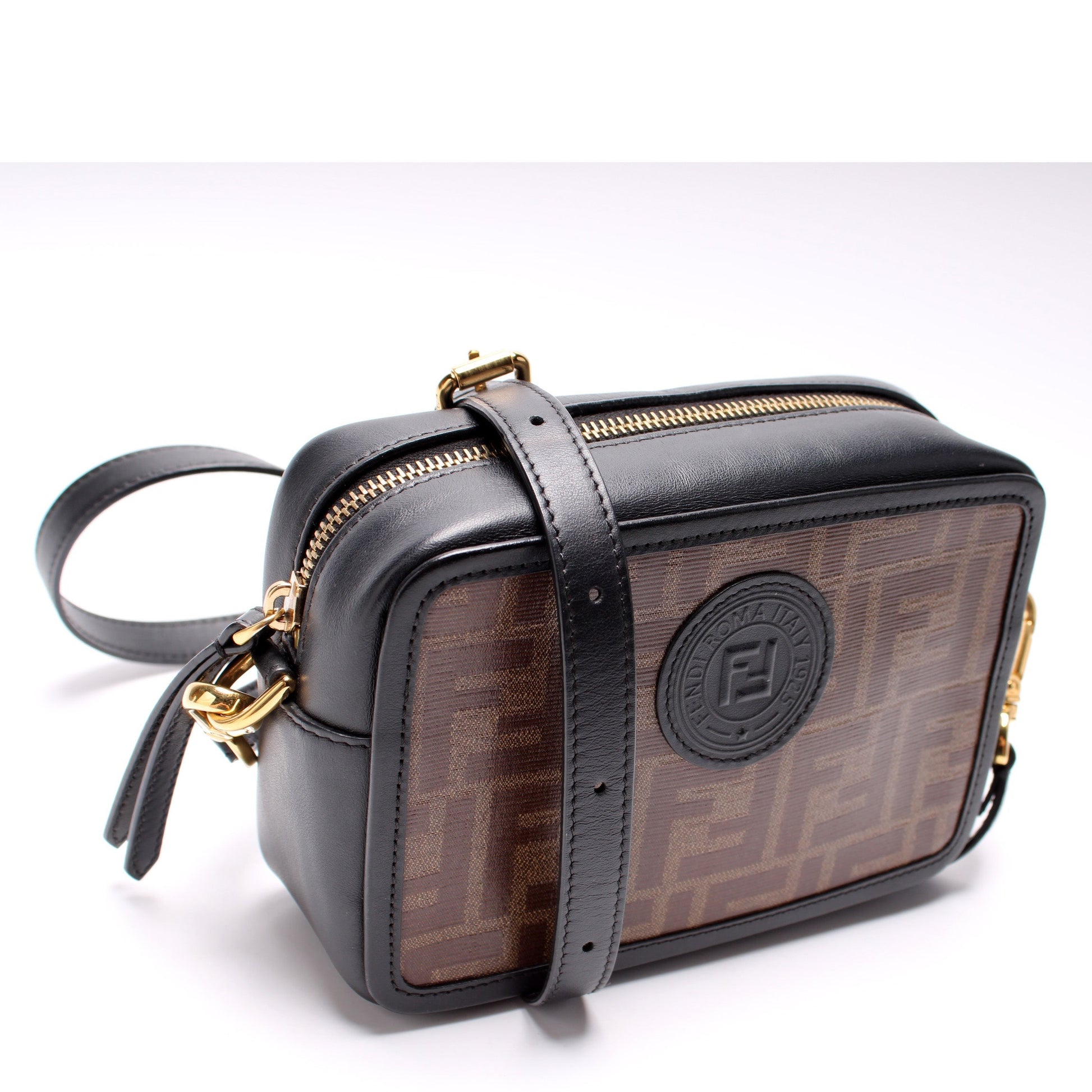 Fendi 8BS019 Zucca Coated Canvas Camera Bag
