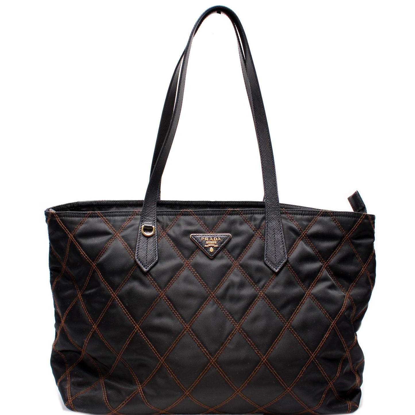 Prada Stitched Nylon Tote Bag