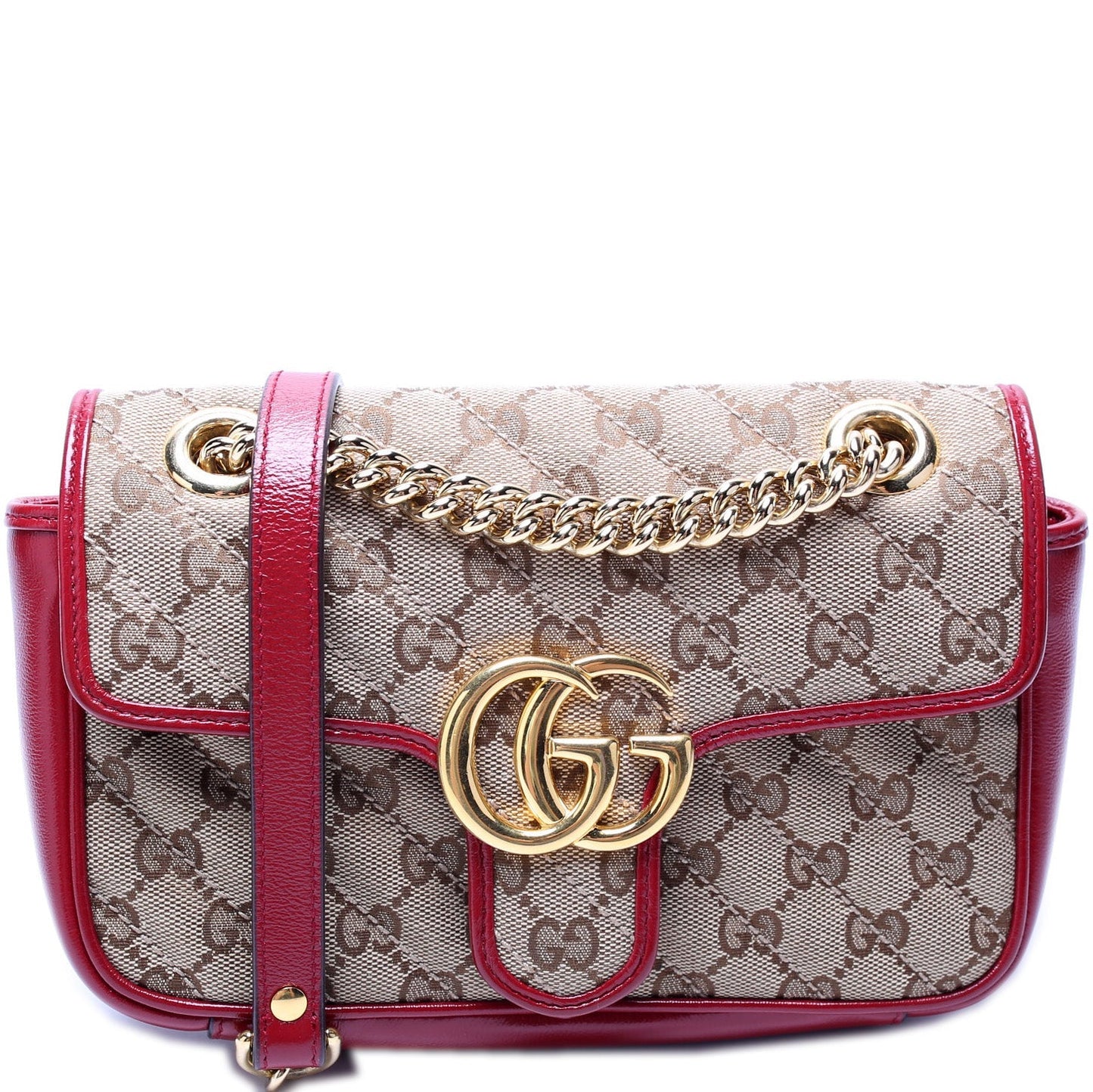 Gucci 446744 GG Canvas Marmont Shoulder Mini Flap Bag